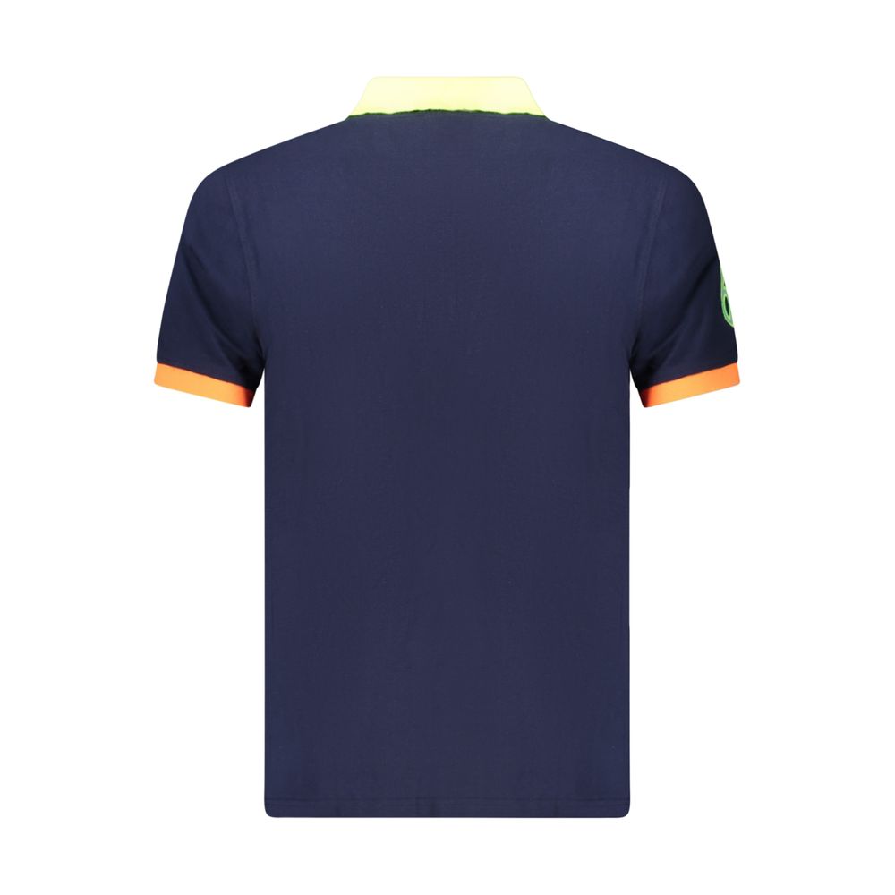 Blue Cotton Men's Polo Shirt