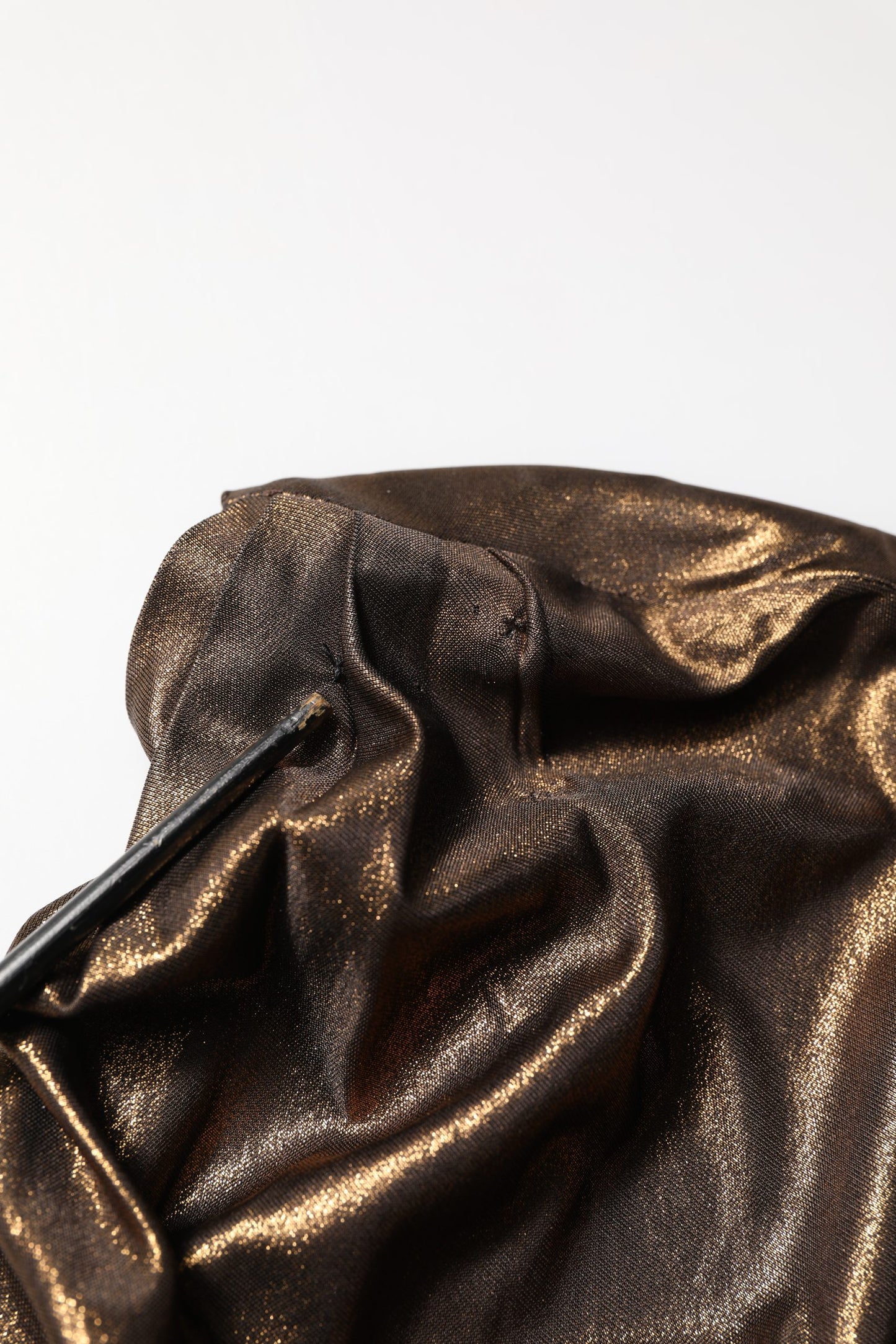 Bronze Asymmetrical Draping OneShoulder Dress