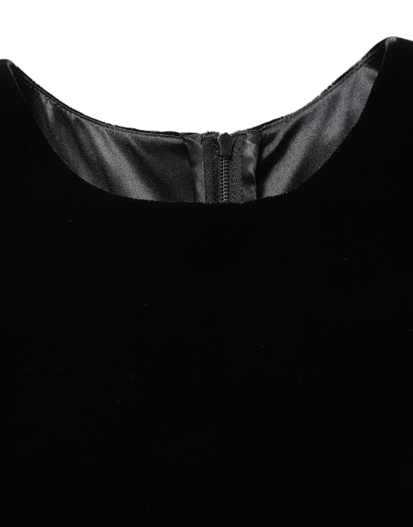 Black Viscose Velvet Floor Length Gown Dress