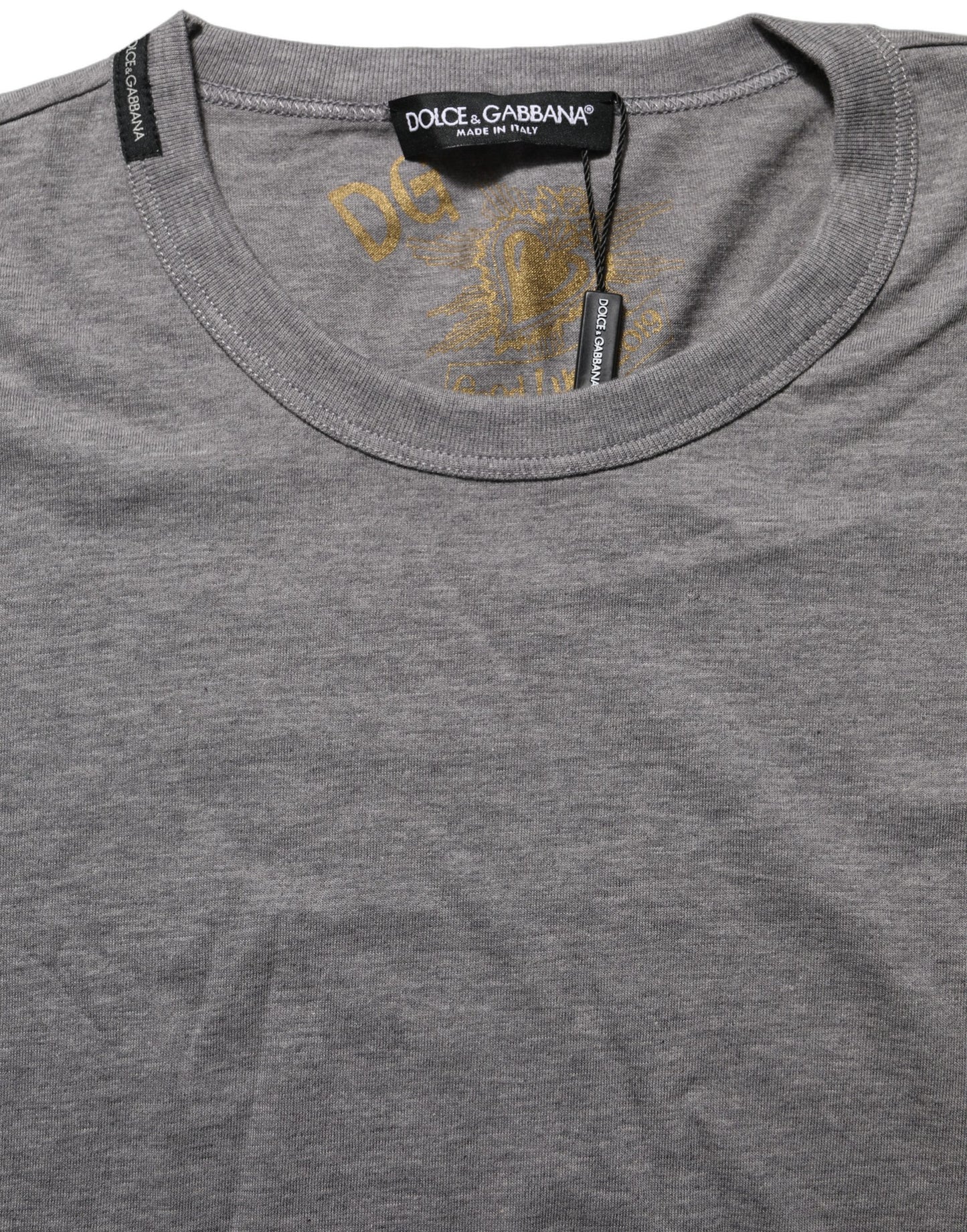Grey Cotton Short Sleeves Crew Neck T-shirt