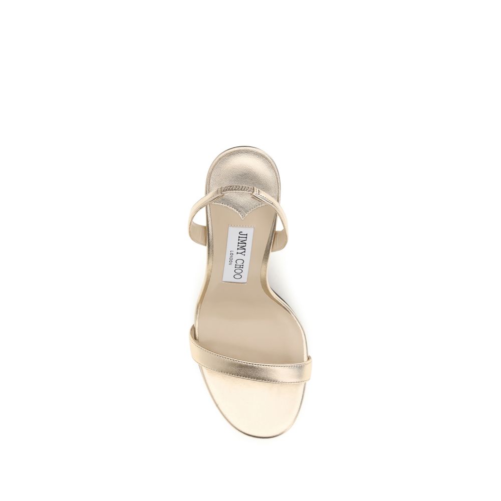 Gold Calf Leather Bos Taurus Stiletto Heel Sandals