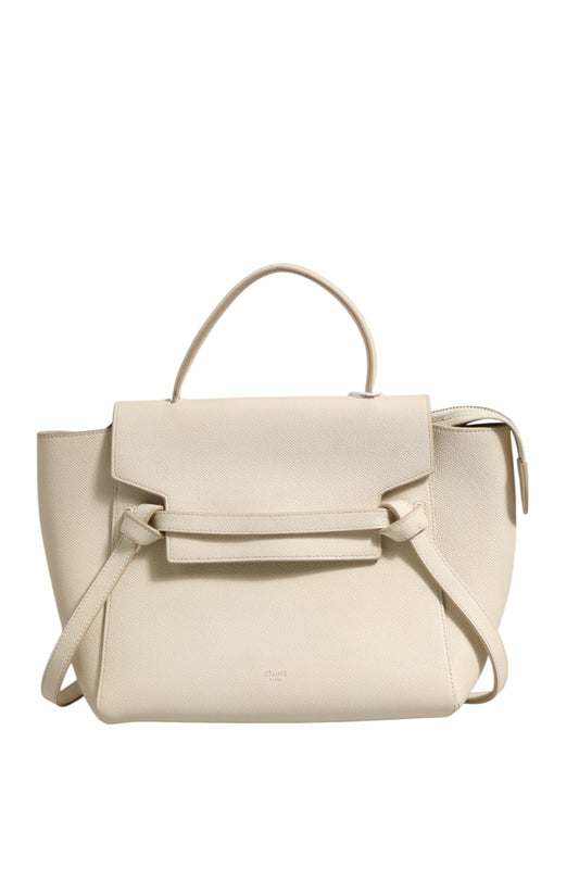 Nano Belt Bag Grained Calfskin Chalk
