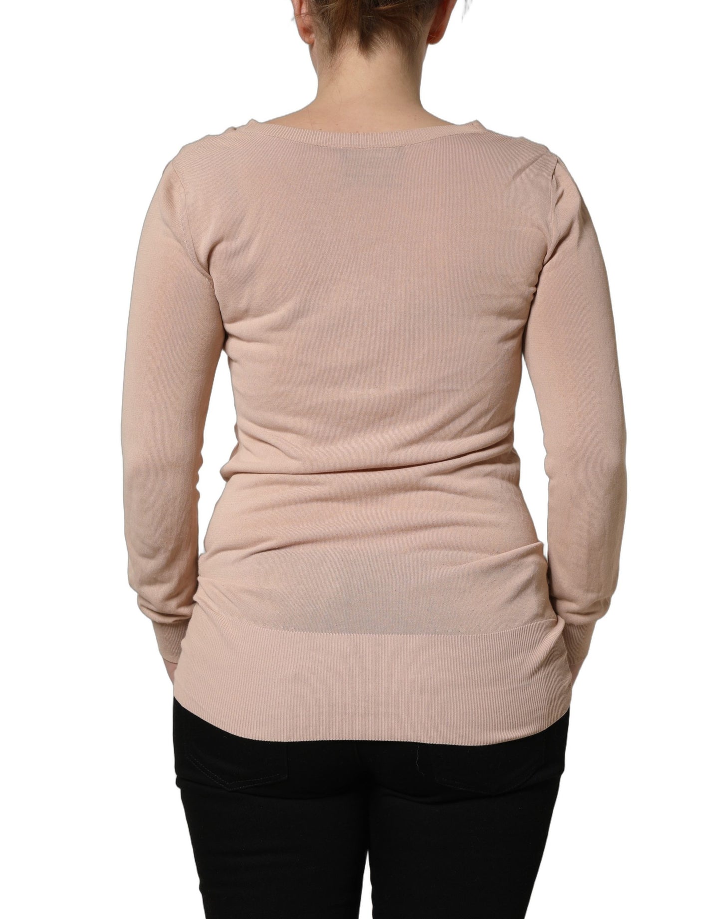 Beige Ribbed V-neck Front Tie Cardigan Sweater