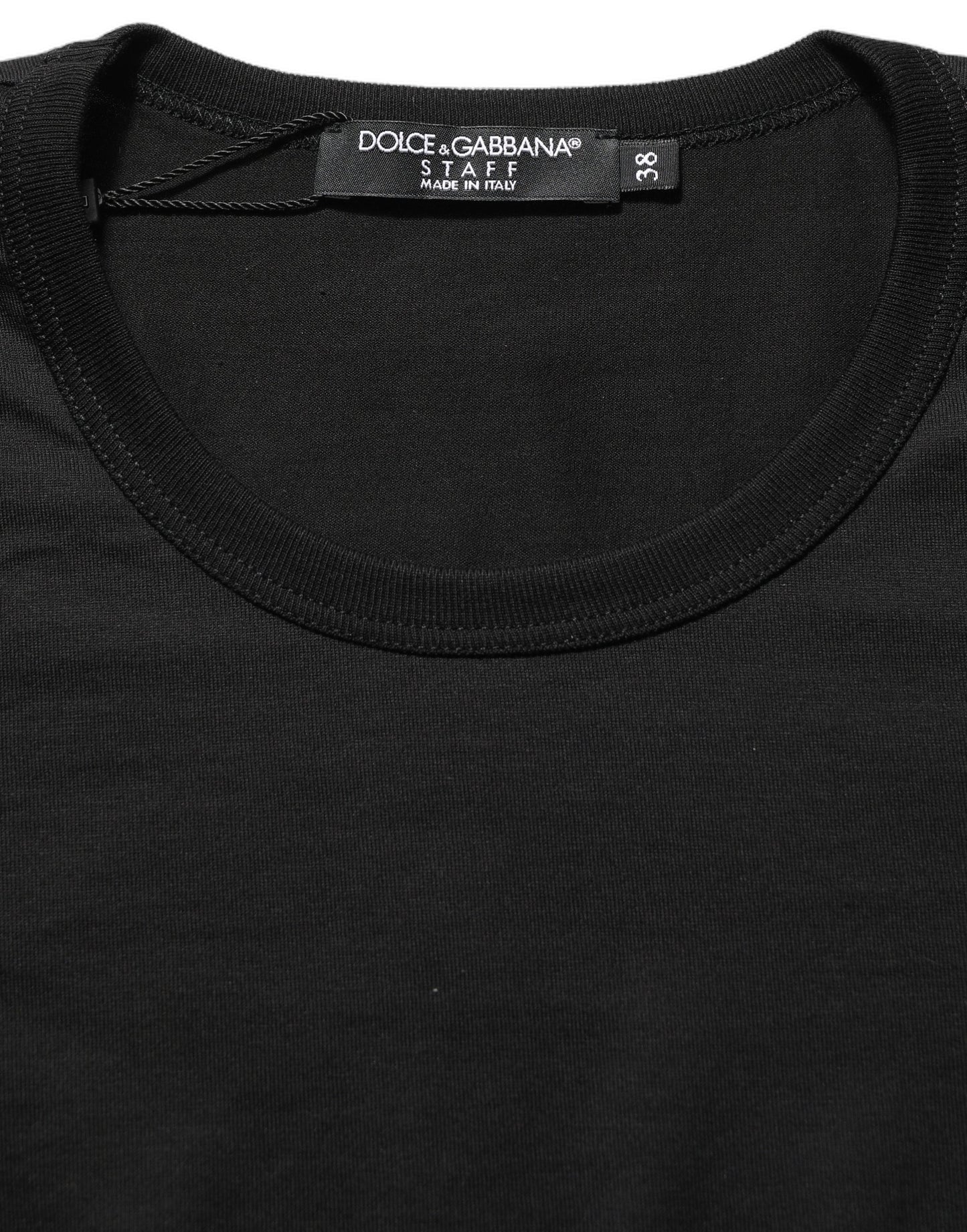 Black Cotton Round Neck Short Sleeve T-shirt