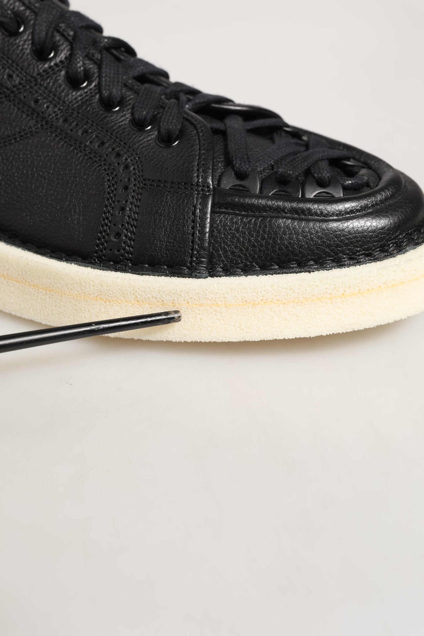 Black Leather Lace Up Low Top Sneakers Shoes