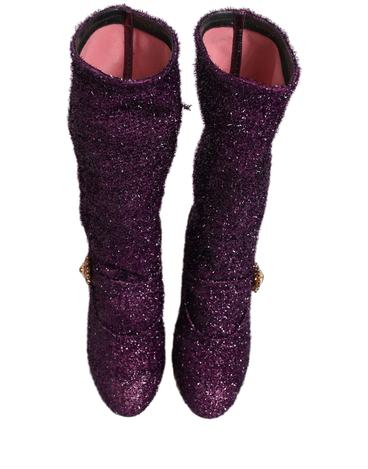 Purple Crystal Lurex Fantasy High Boots Shoes