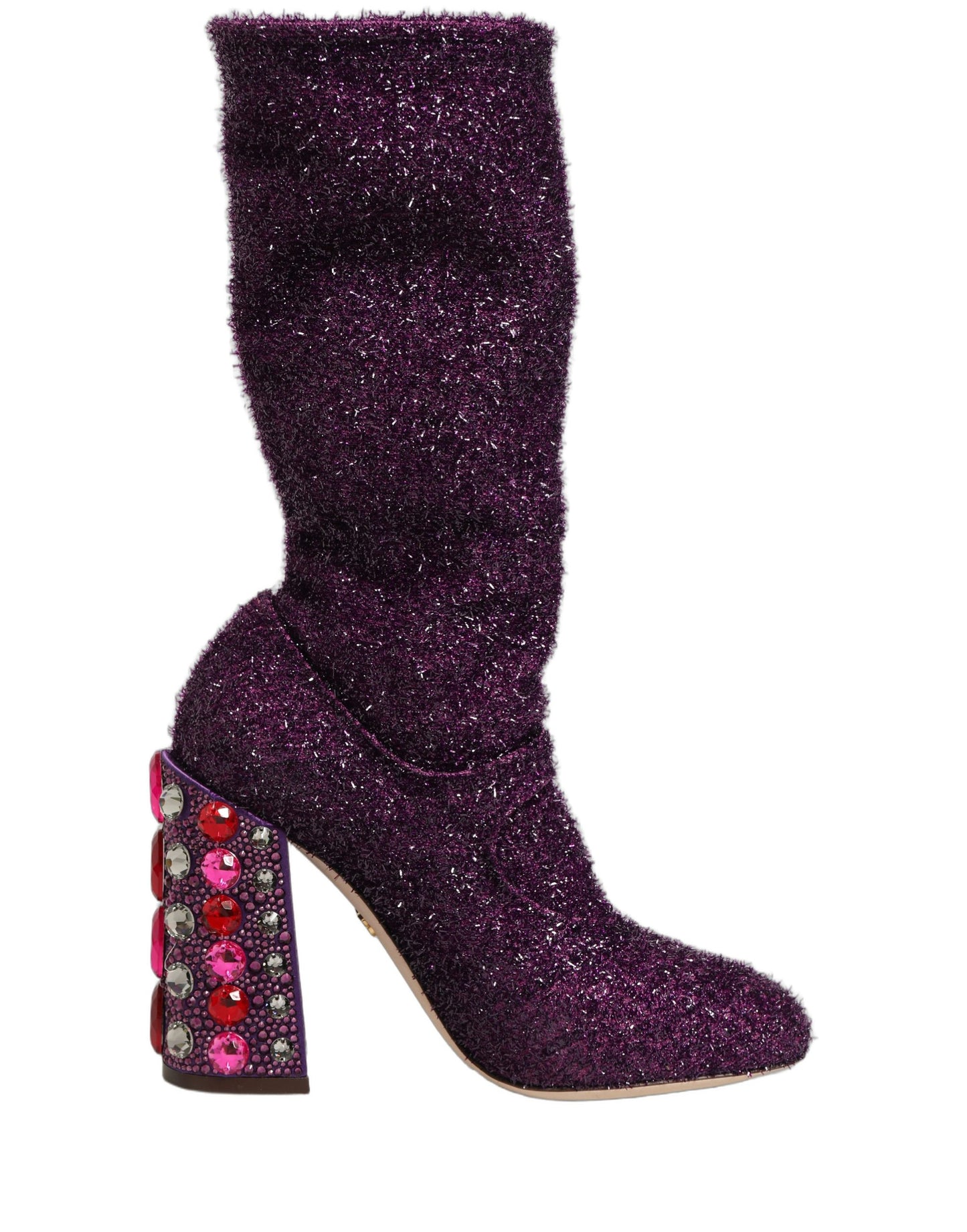 Purple Crystal Lurex Fantasy High Boots Shoes