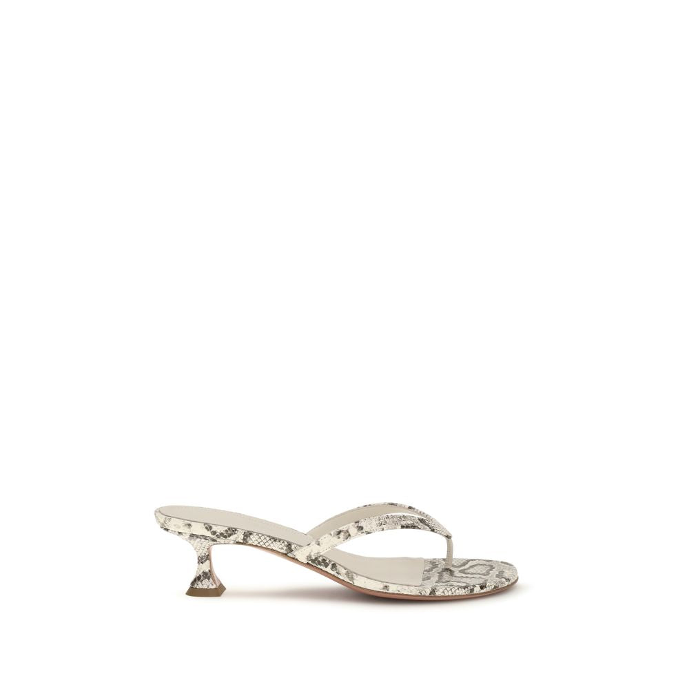 Gray Calf Leather Bos Taurus Flat Sandals