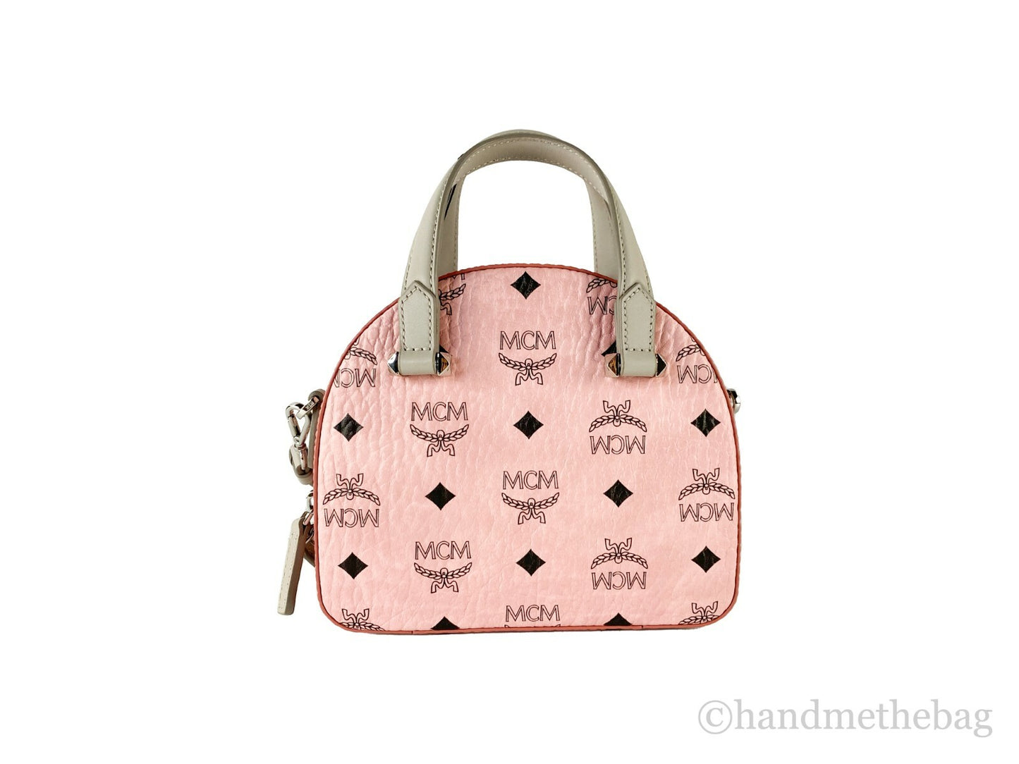 MCM Signature Half Moon Top Handle Crossbody Bag