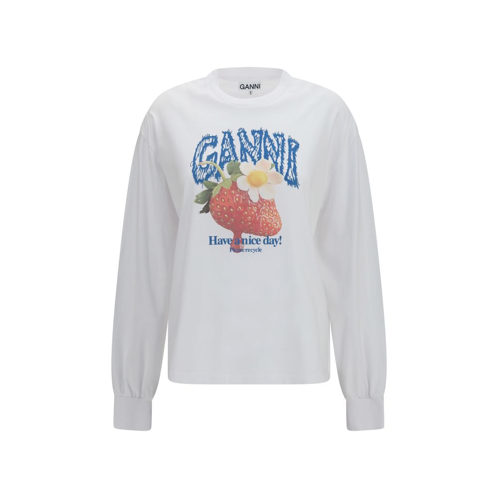 White Cotton Long Sleeve T-Shirt