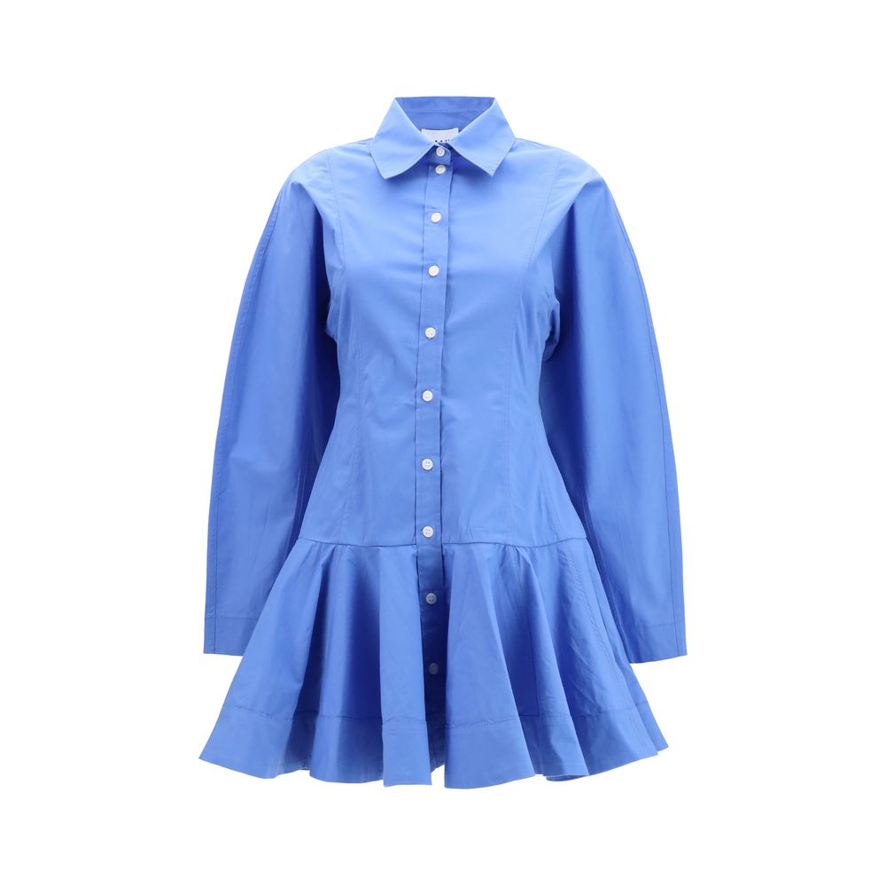 Blue Cotton Casual Dress