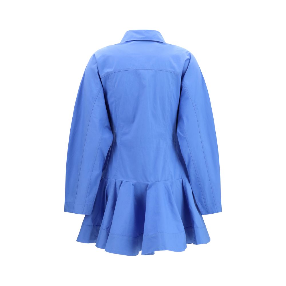 Blue Cotton Casual Dress