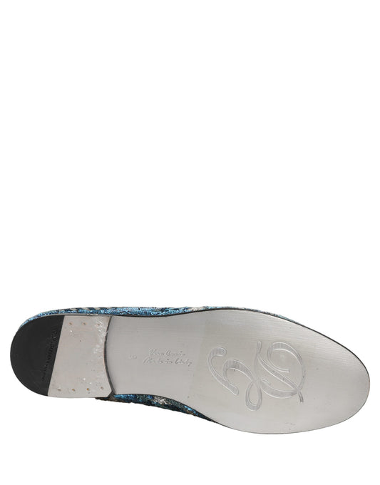 Multicolor Embroidered Sequin Loafers Shoes