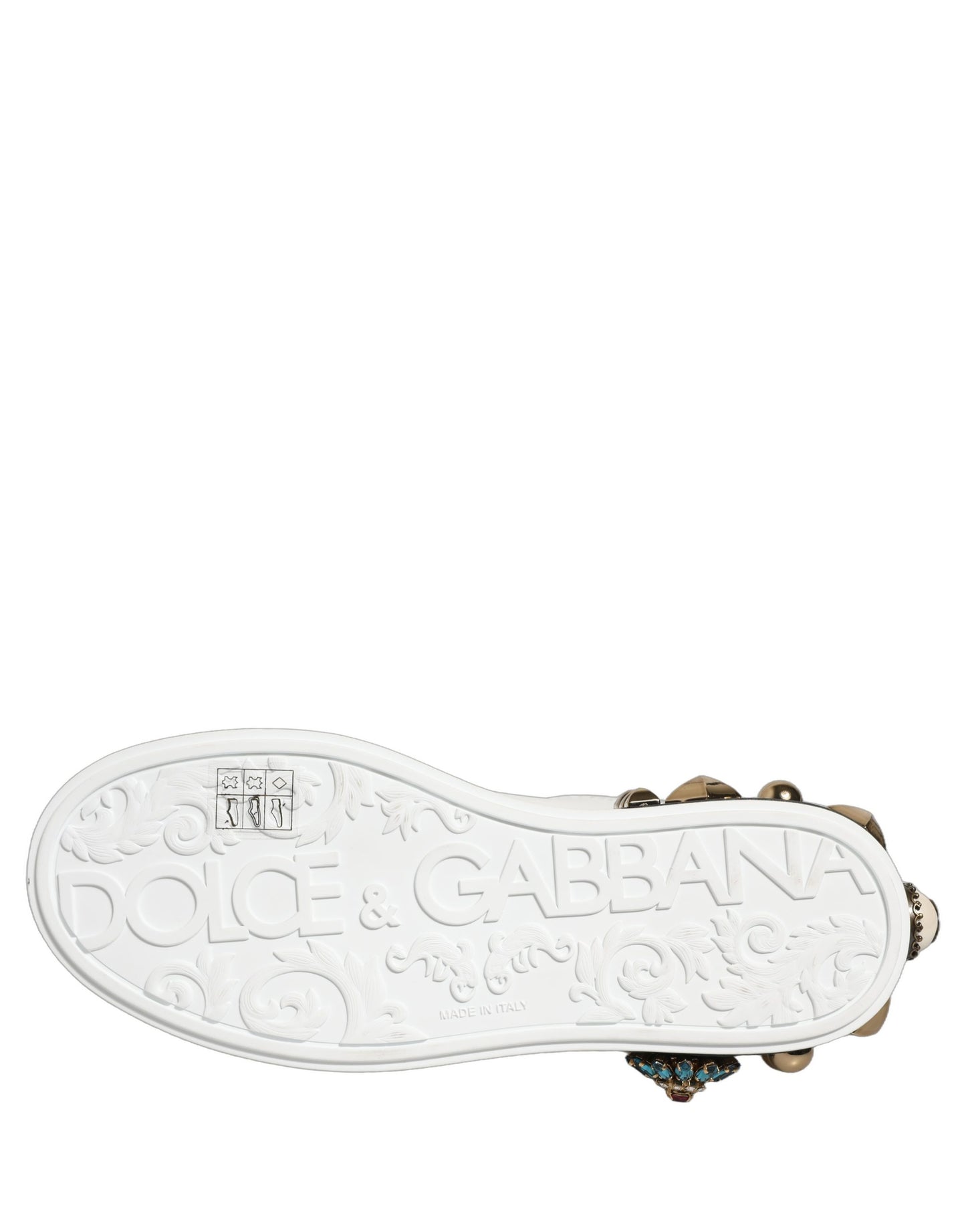 White Gold Studded Portofino Sneakers Shoes