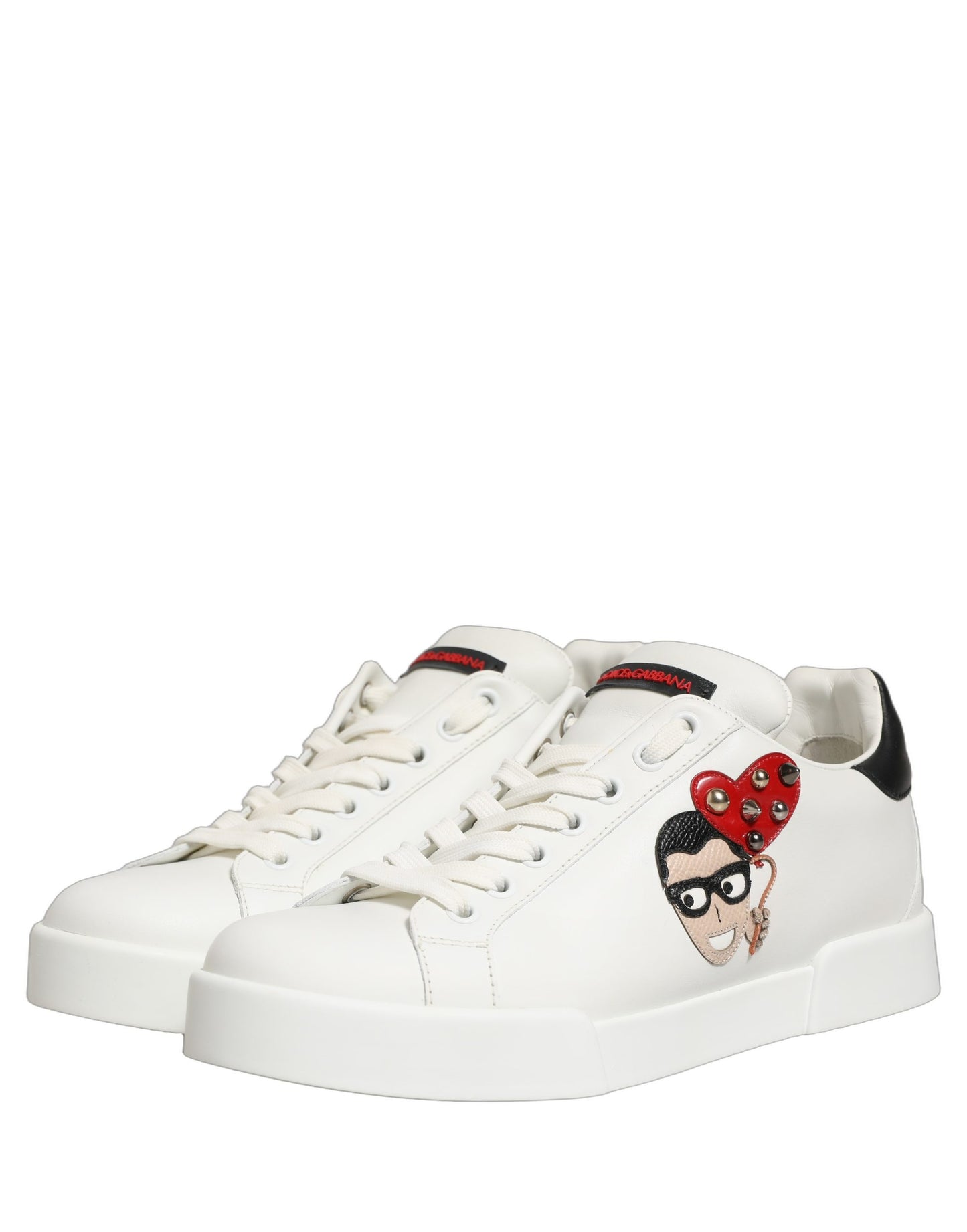 White Patch Calfskin Nappa Portofino Sneakers Shoes