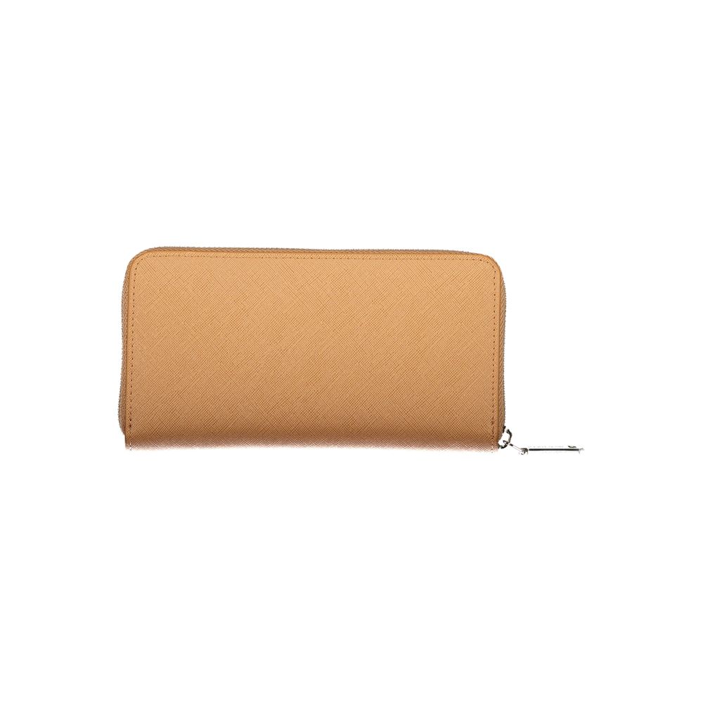 Brown Polyurethane Women's Wallet
