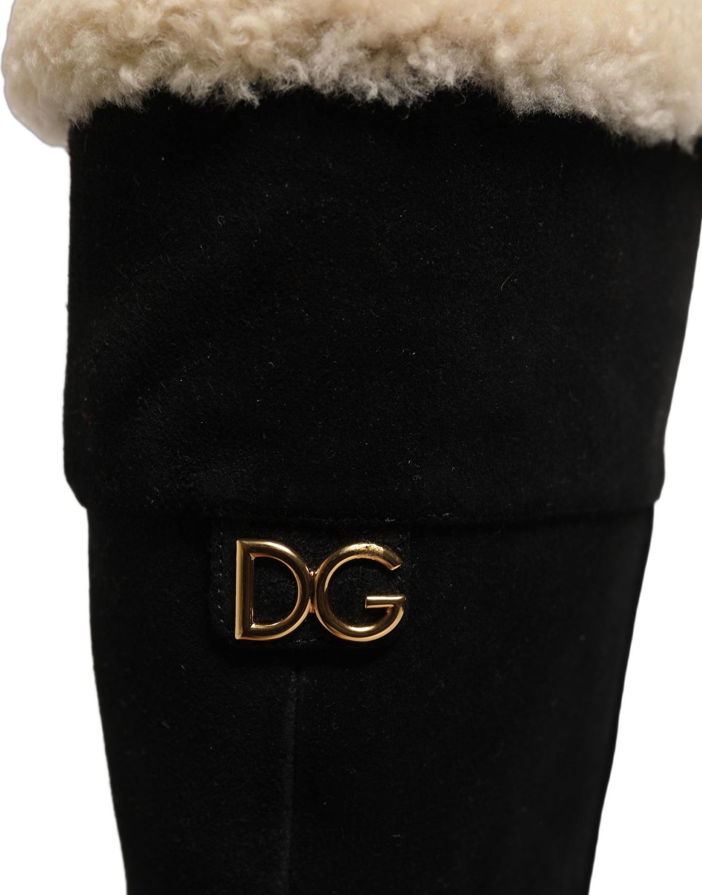Black Suede Leather Knee High Boots Shoes