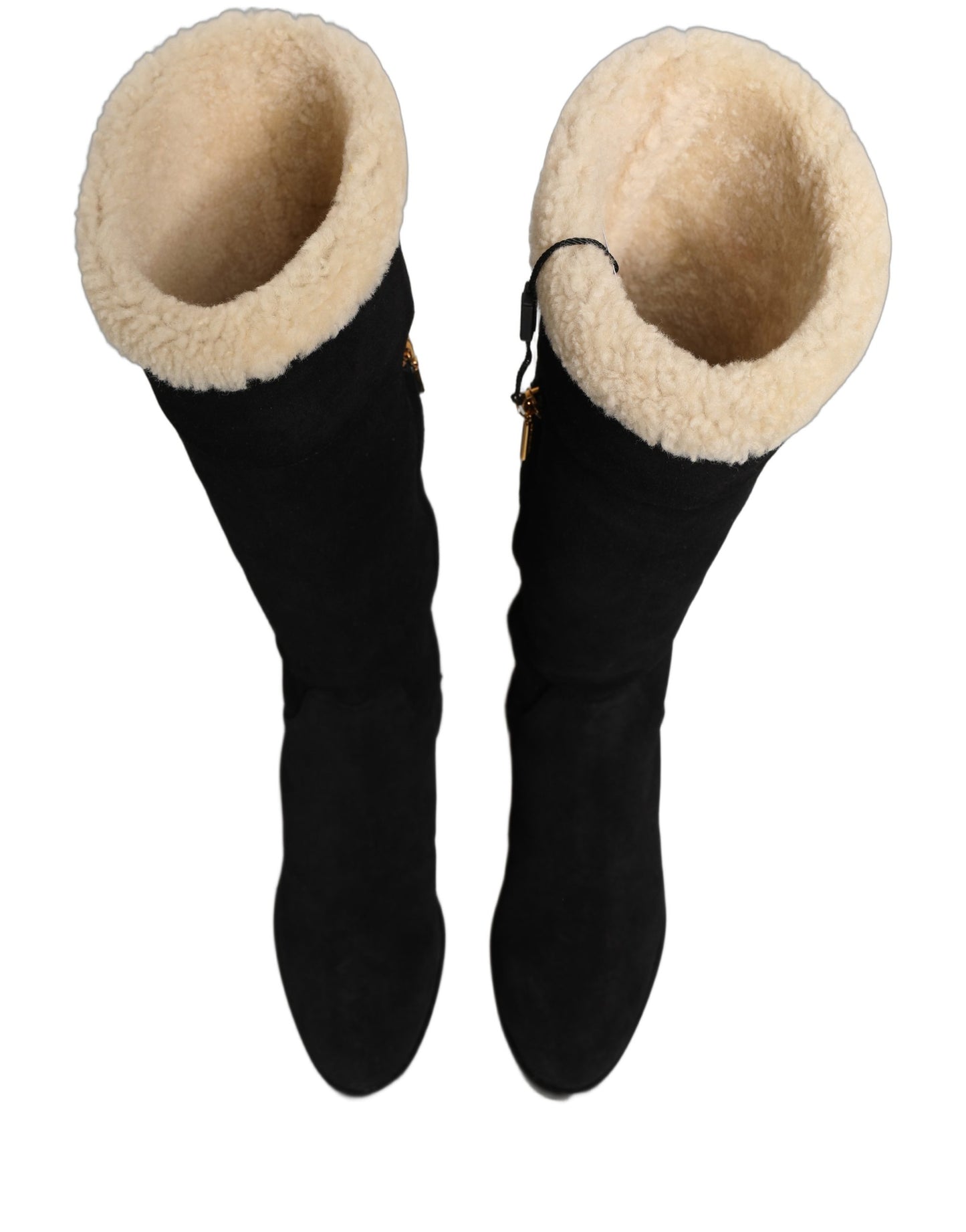 Black Suede Leather Knee High Boots Shoes