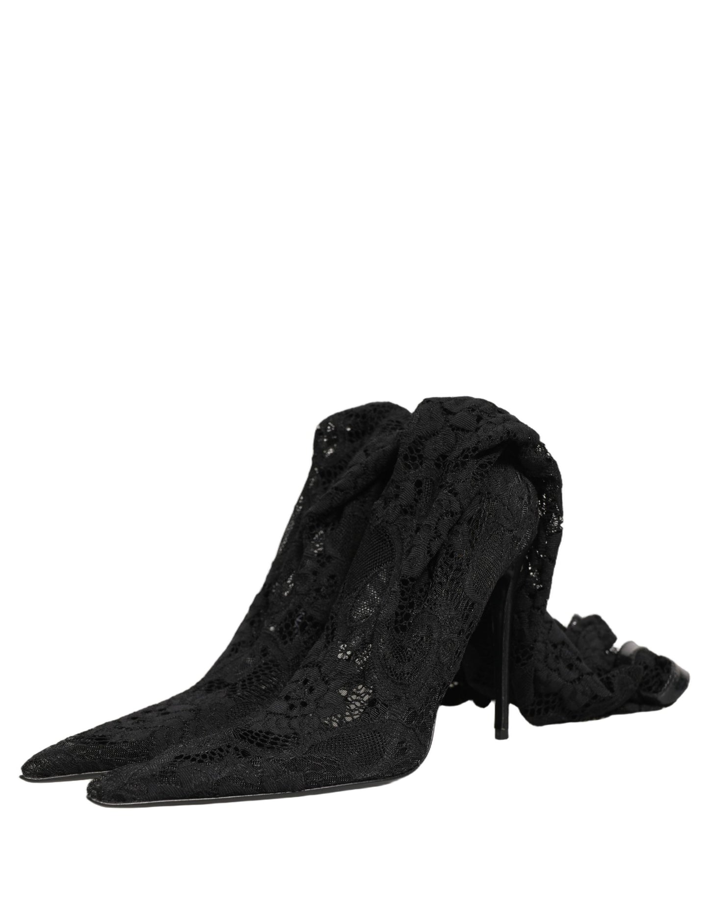 Black Taormina Lace Socks Boots Pumps Shoes