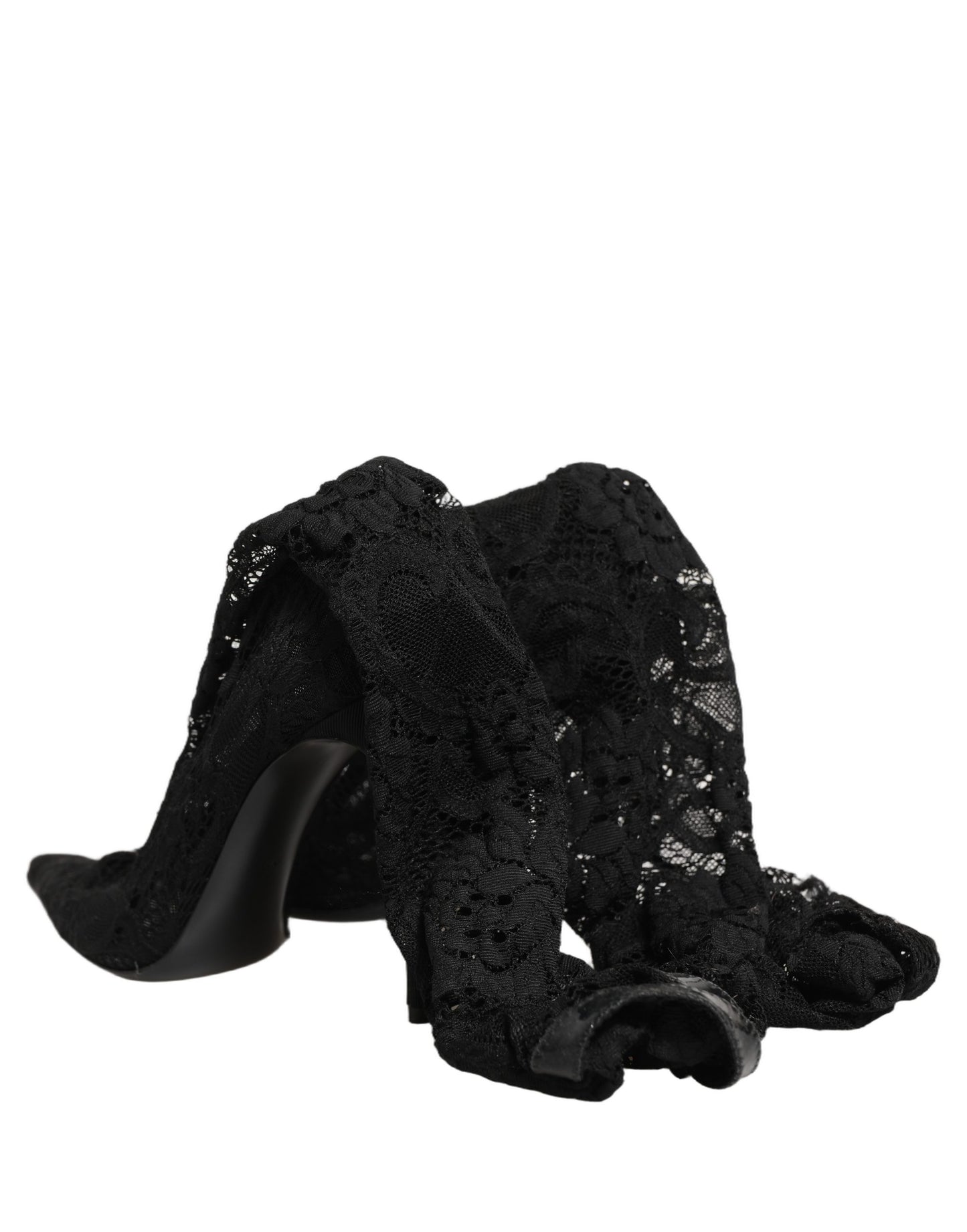 Black Taormina Lace Socks Boots Pumps Shoes