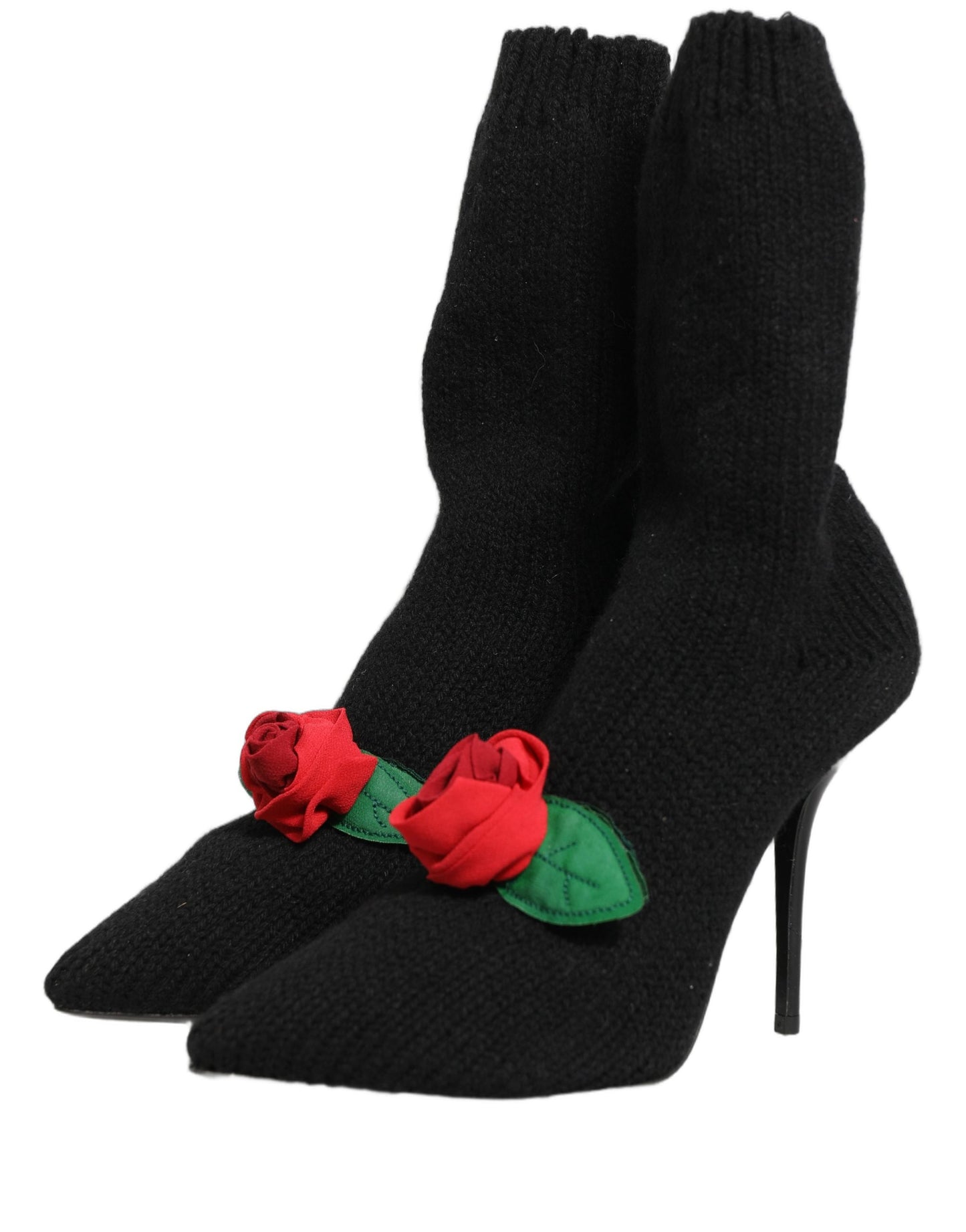 Black Stiletto Heels Mid Calf Boots Shoes