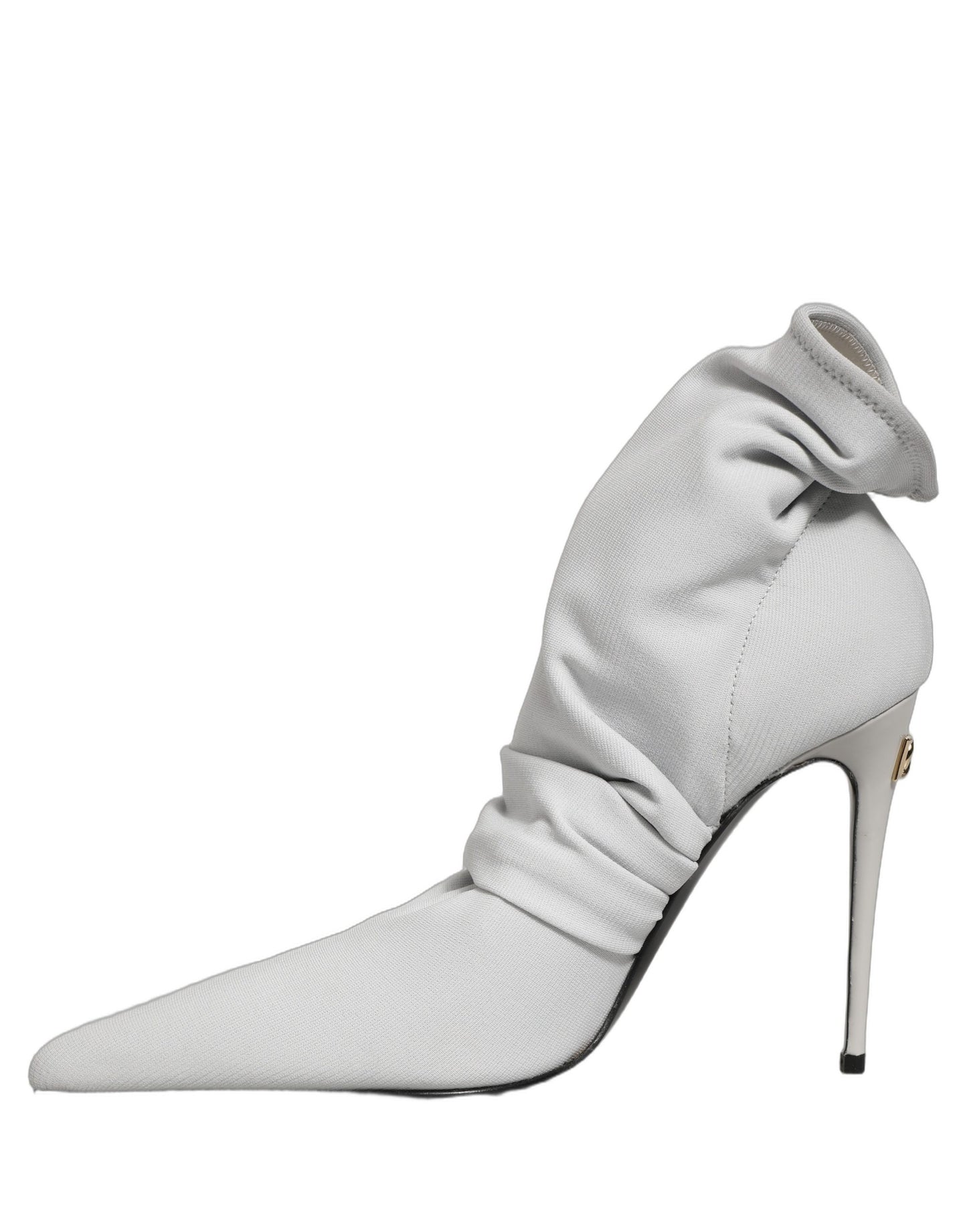 Gray Stretch Socks Heels Ankle Boots Shoes