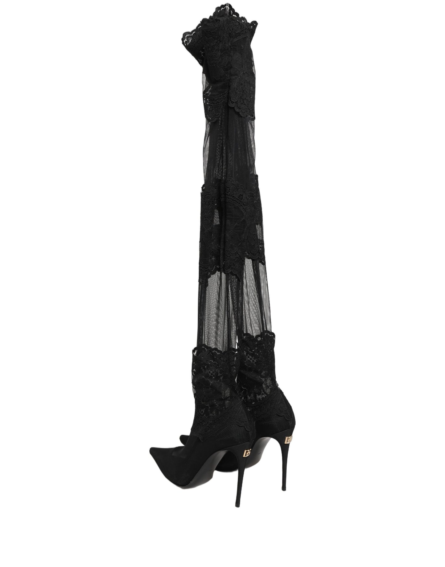 Black Over The Knee Sock Pumps Boots Shoes