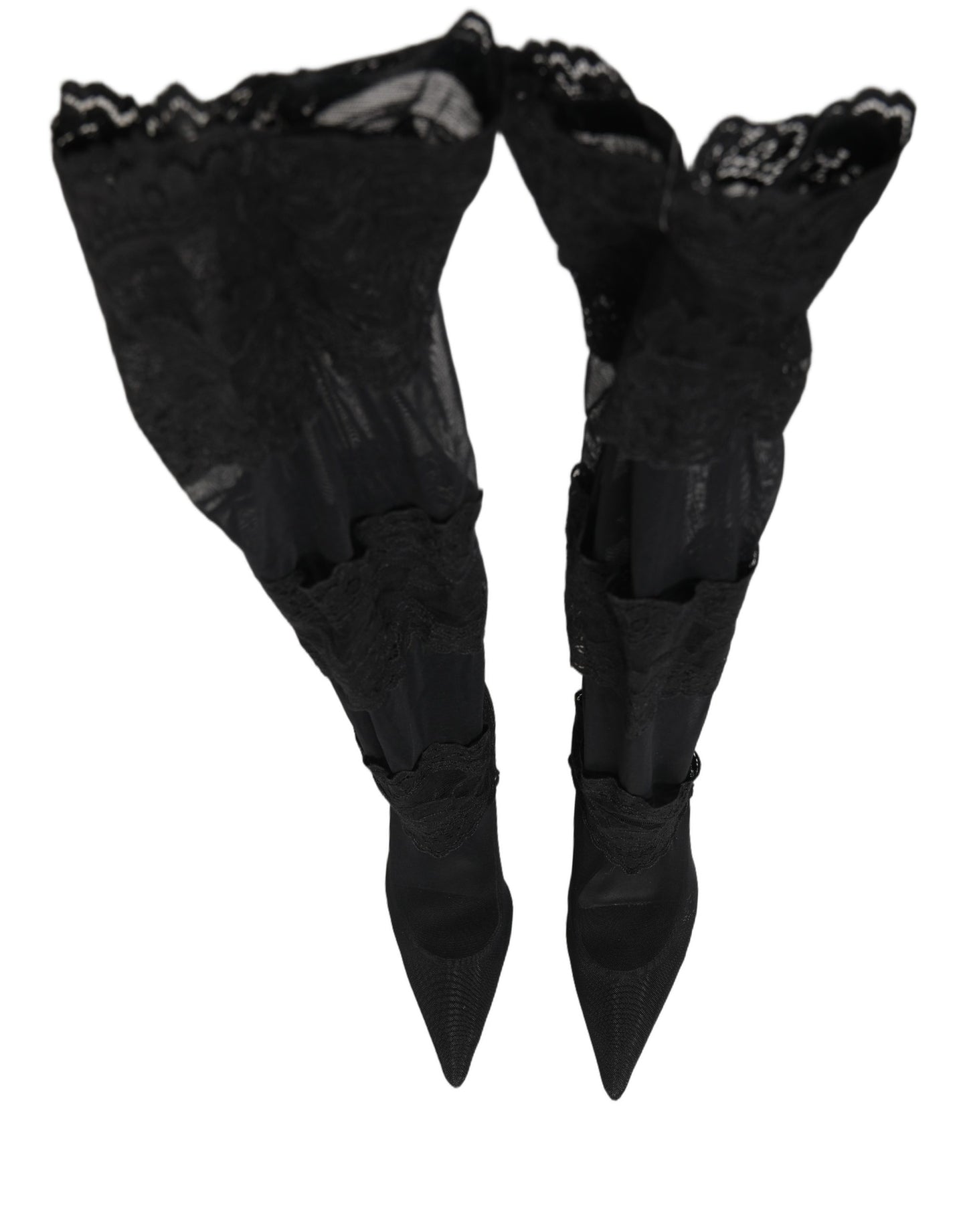 Black Over The Knee Sock Pumps Boots Shoes