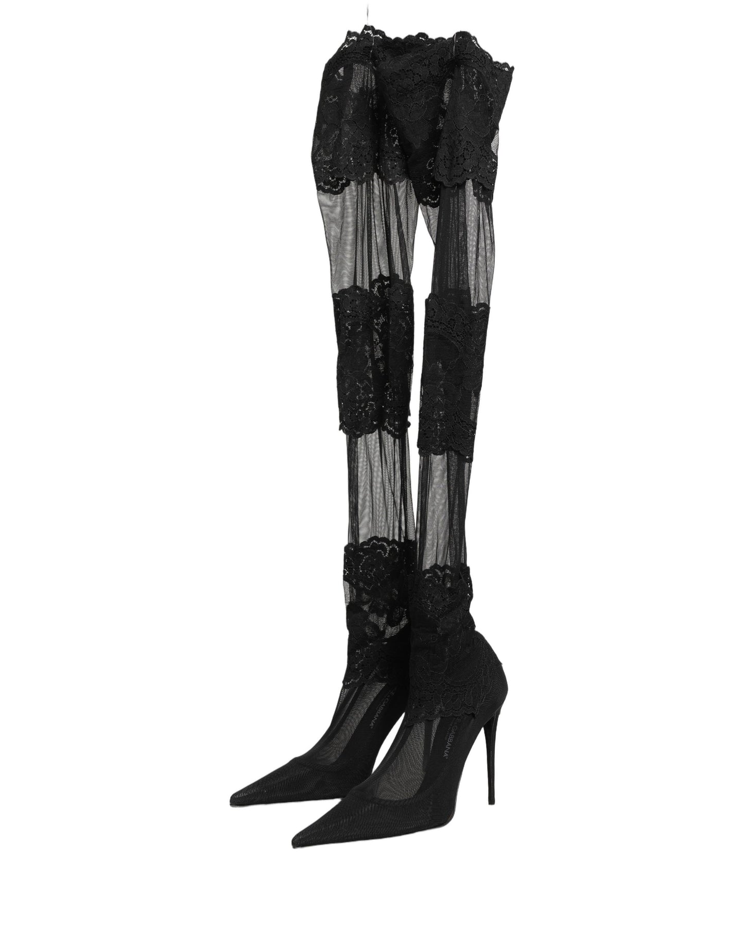 Black Over The Knee Sock Pumps Boots Shoes