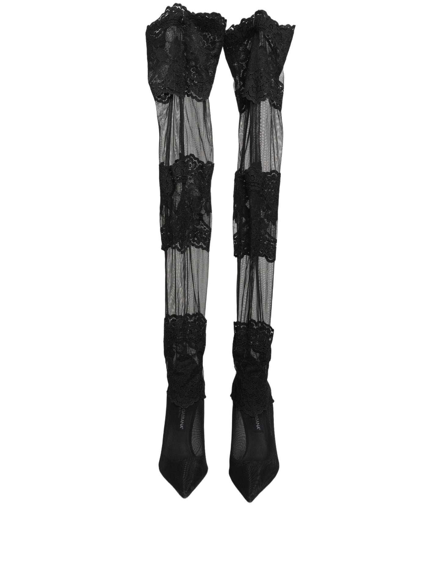 Black Over The Knee Sock Pumps Boots Shoes