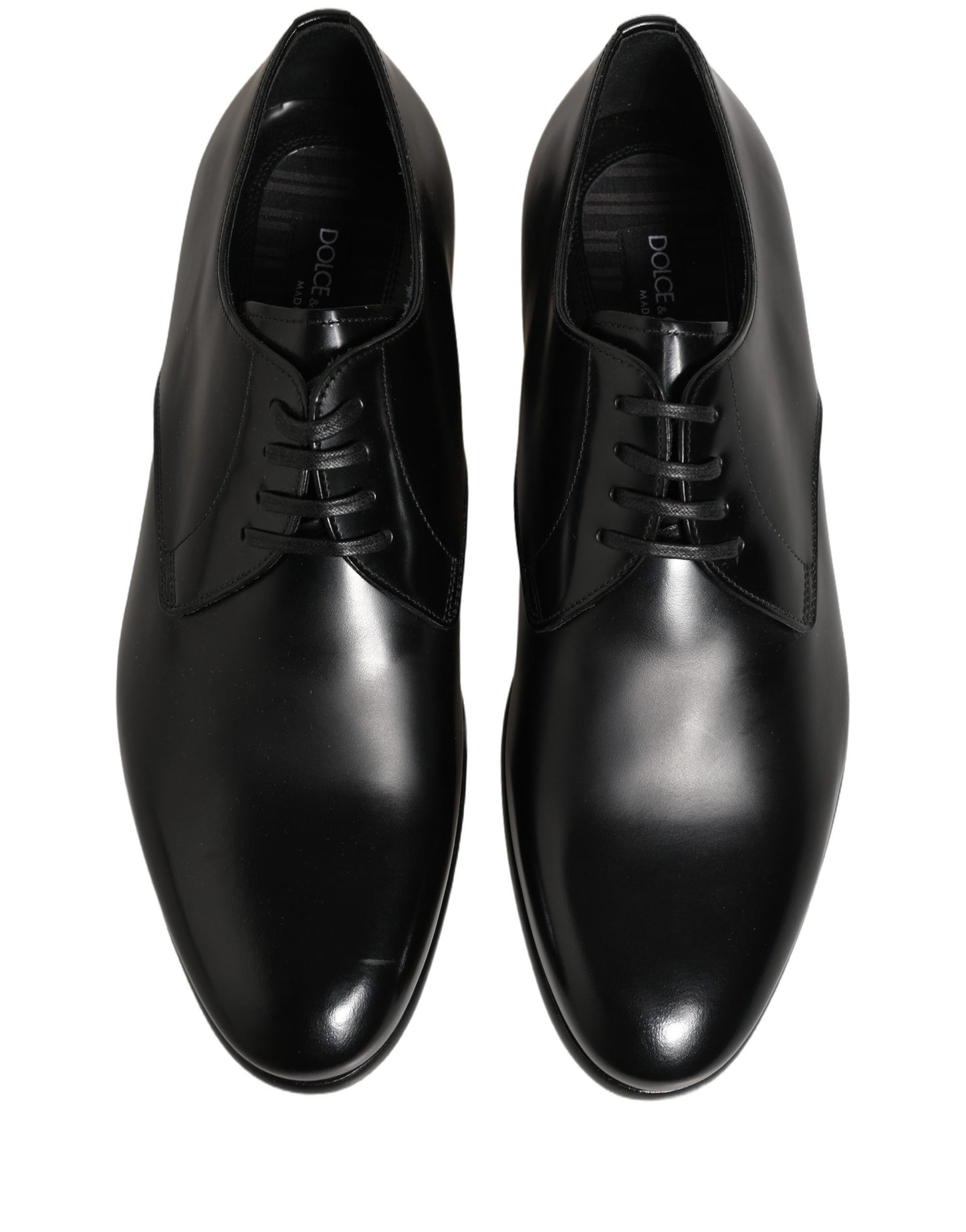Black Leather Lace Up Derby Dress Shoes