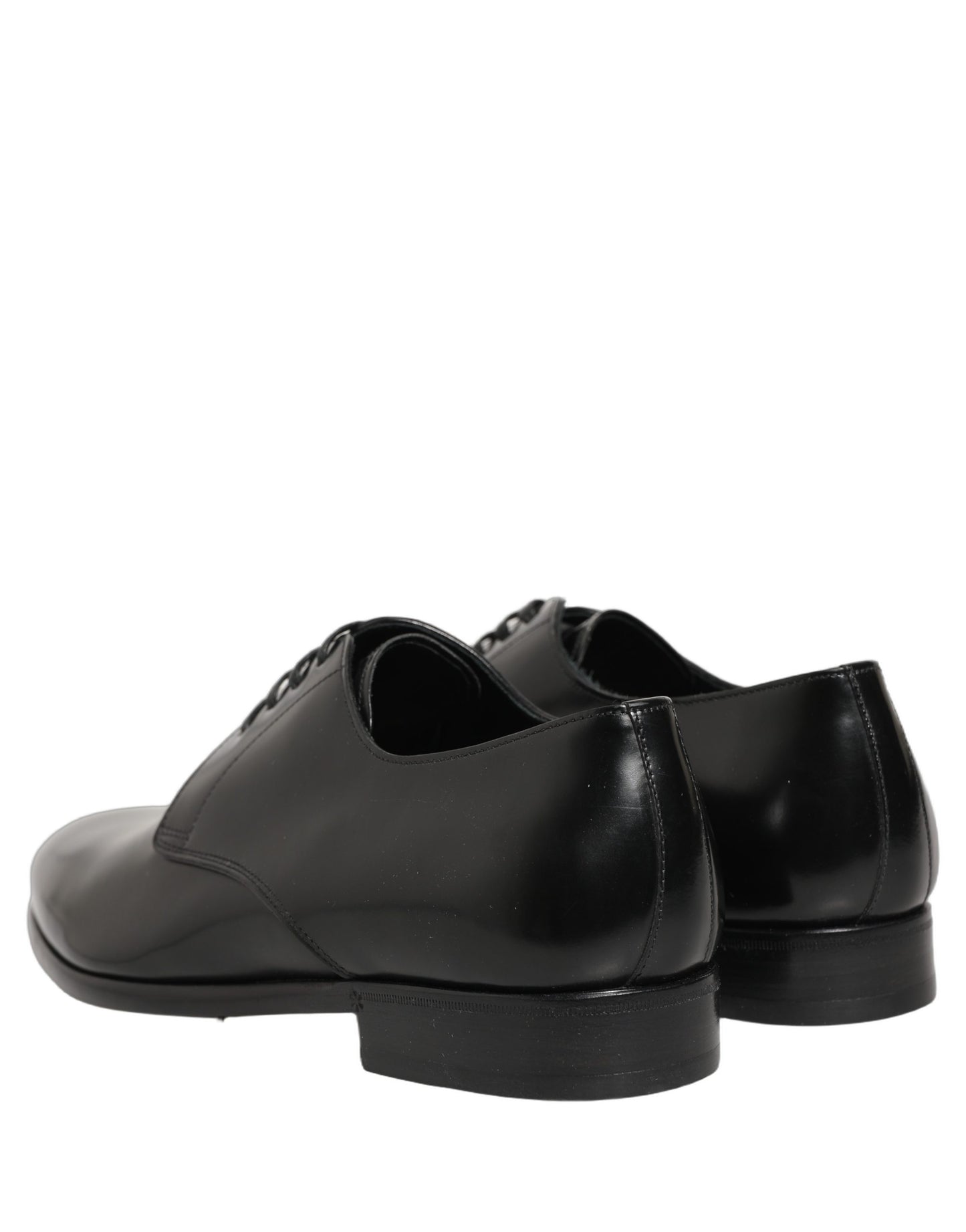 Black Leather Lace Up Derby Dress Shoes