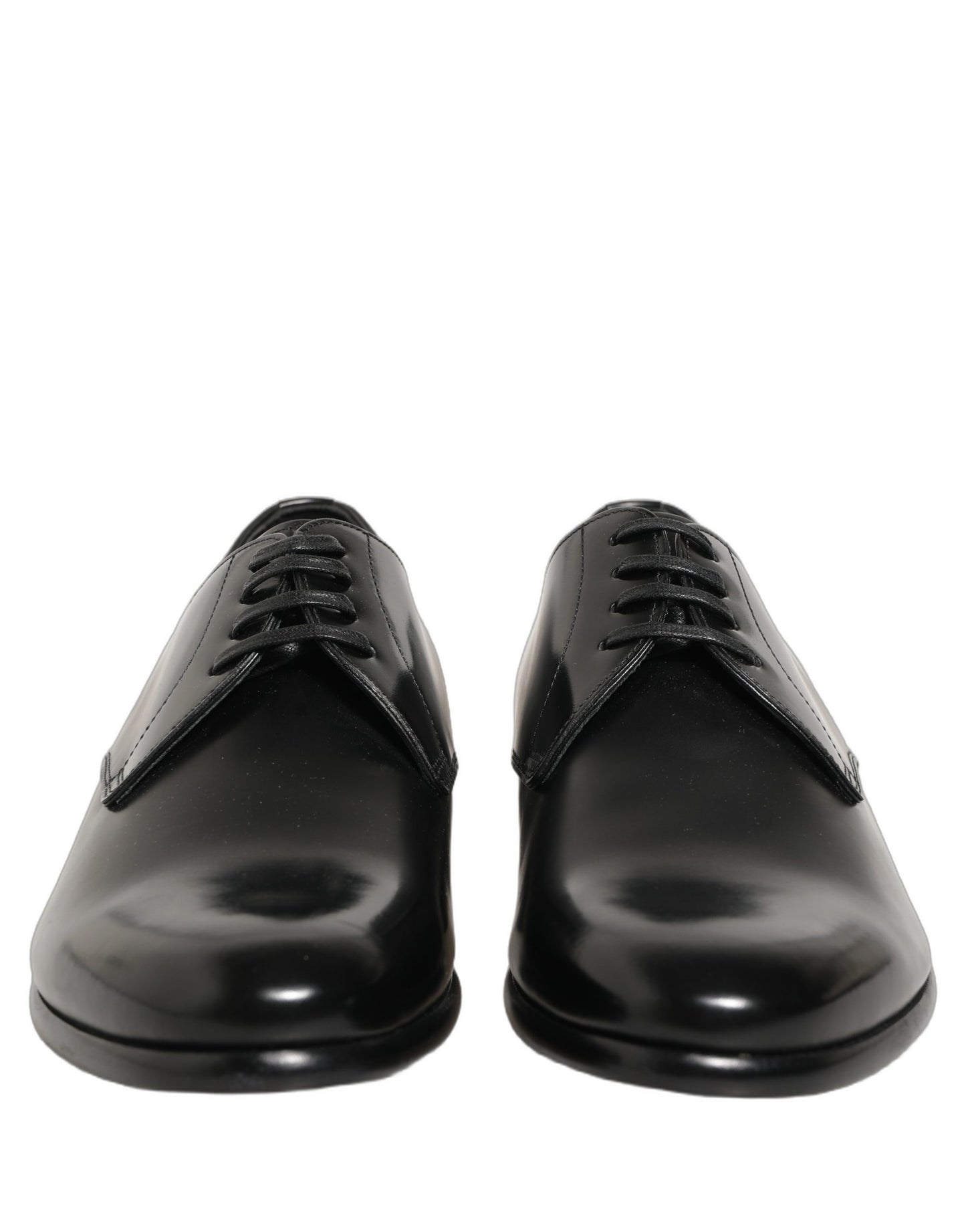 Black Leather Lace Up Derby Dress Shoes