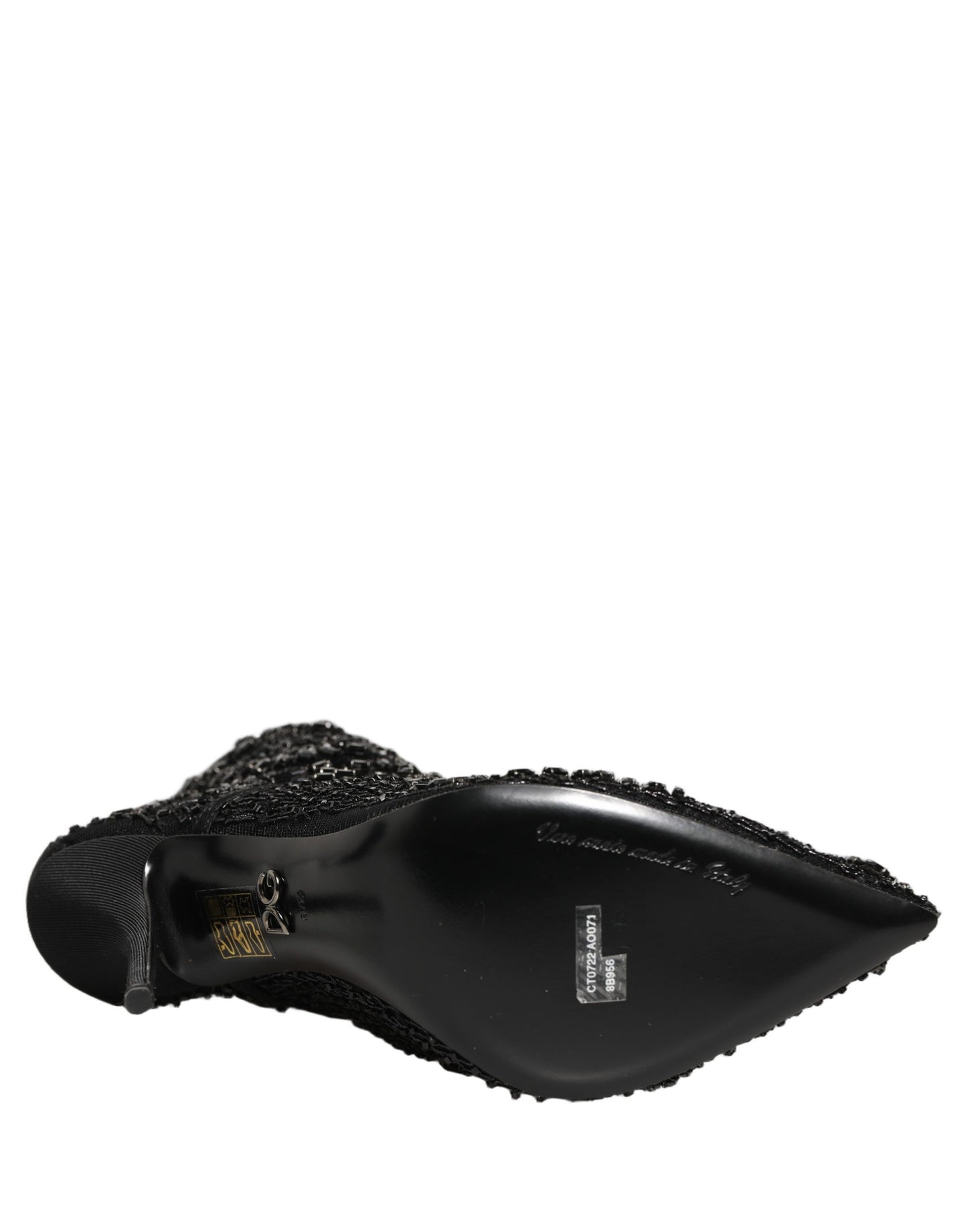 Black Embellished Mesh Ankle Boots Shoes