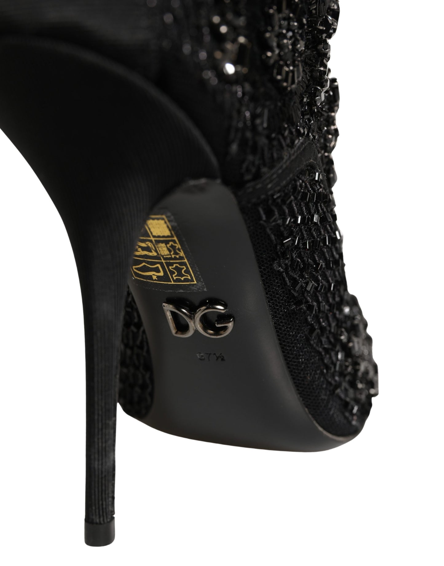 Black Embellished Mesh Ankle Boots Shoes