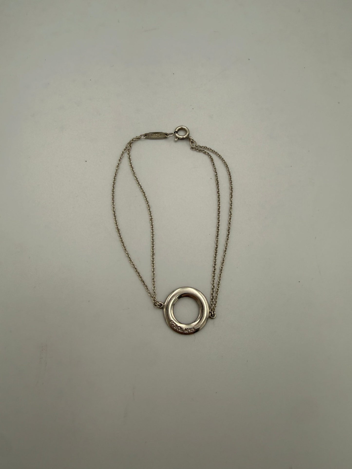 TIFFANY & CO. Silver Bracelet with Double Chain