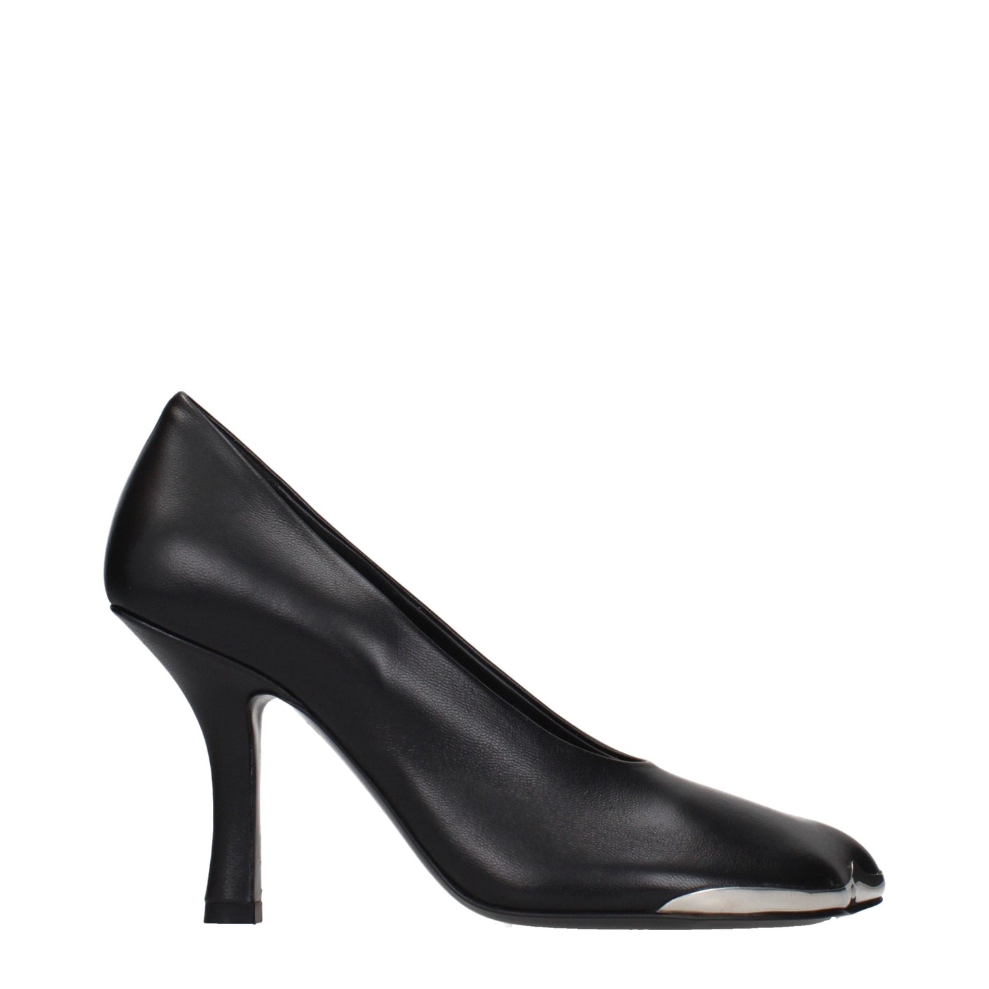 Black Leather High Heel Pumps