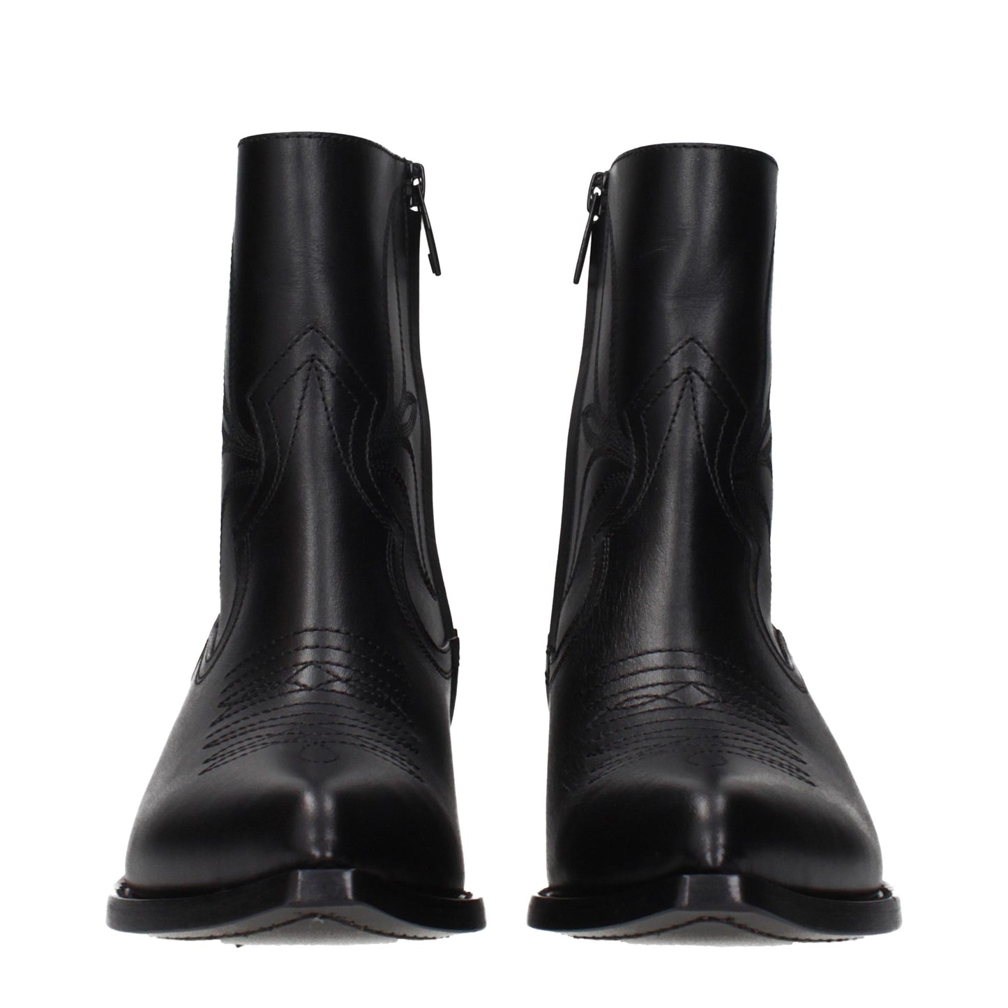 Black Leather Ankle Boots