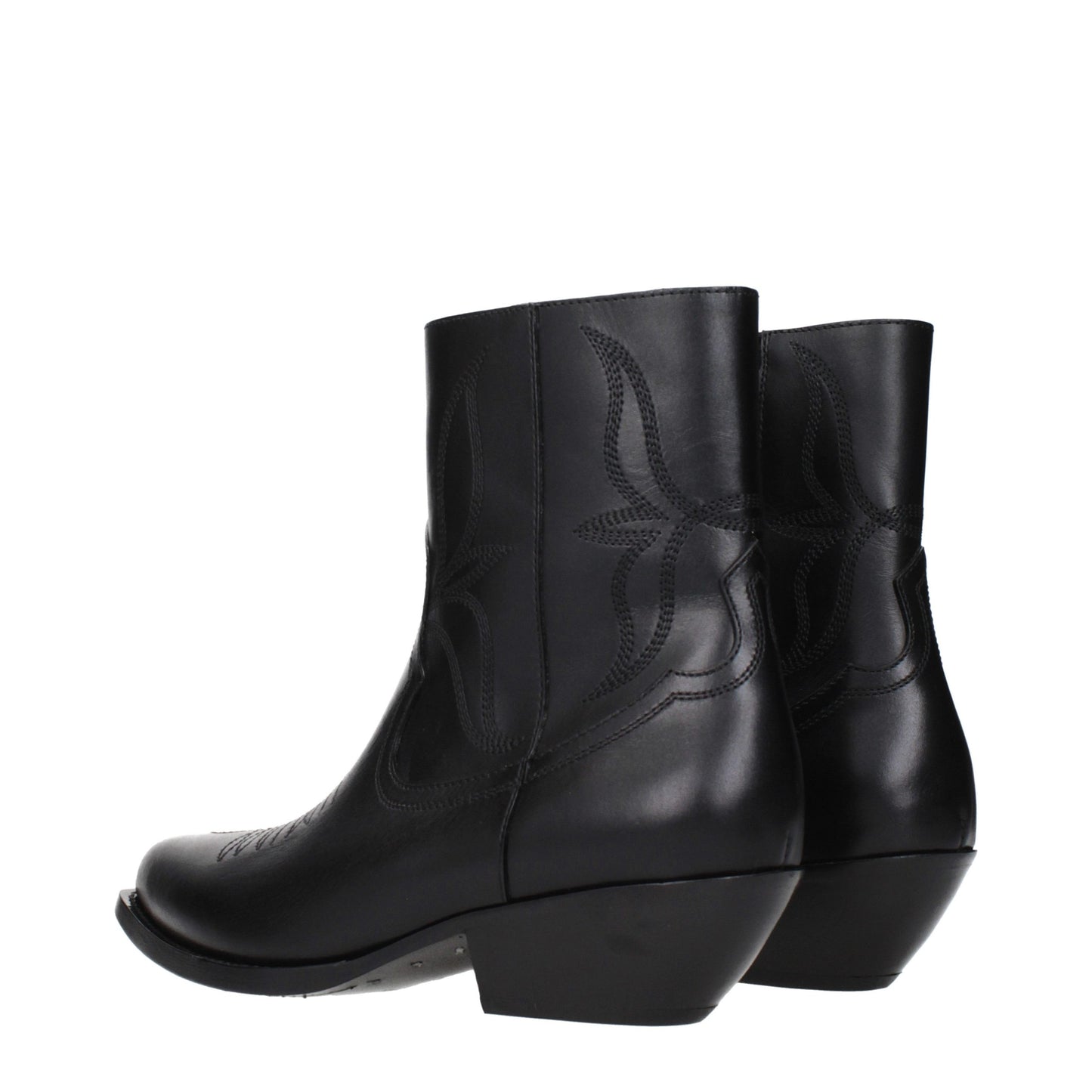 Black Leather Ankle Boots
