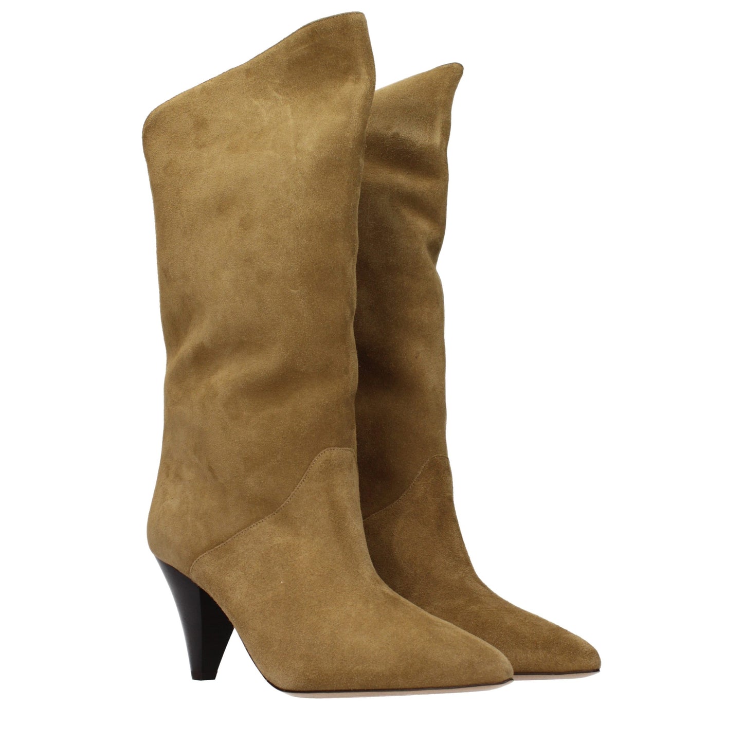 Brown Leather High Heel Boots