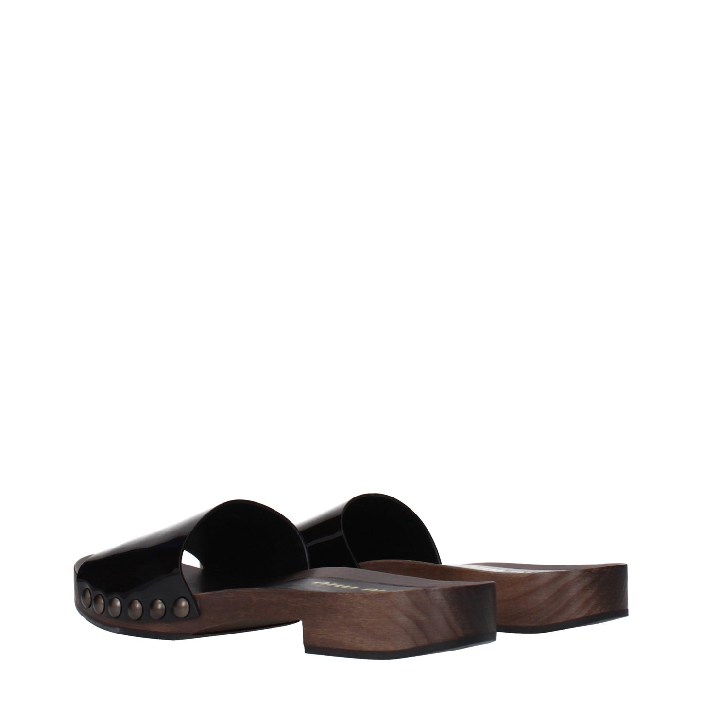 Black Leather Slippers