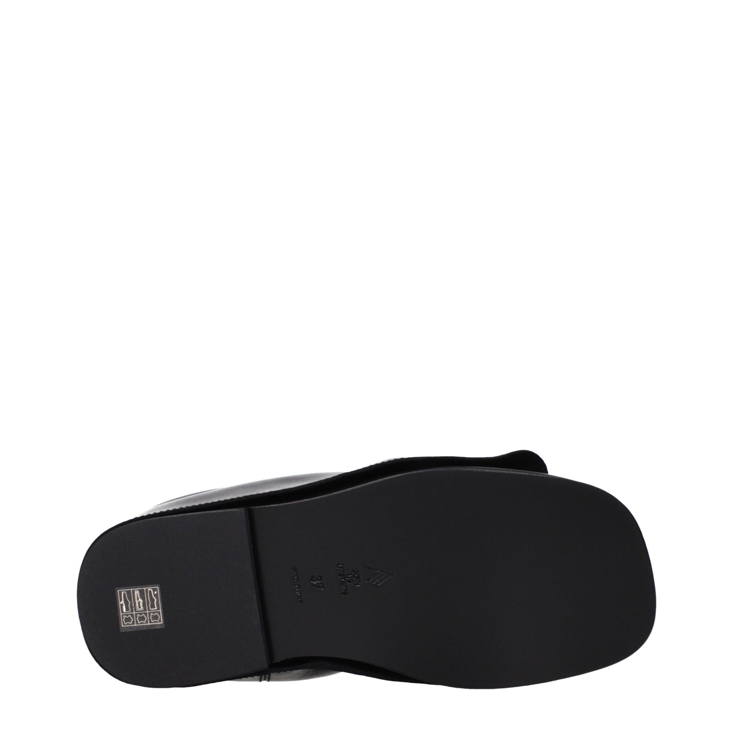 Black Leather Slippers