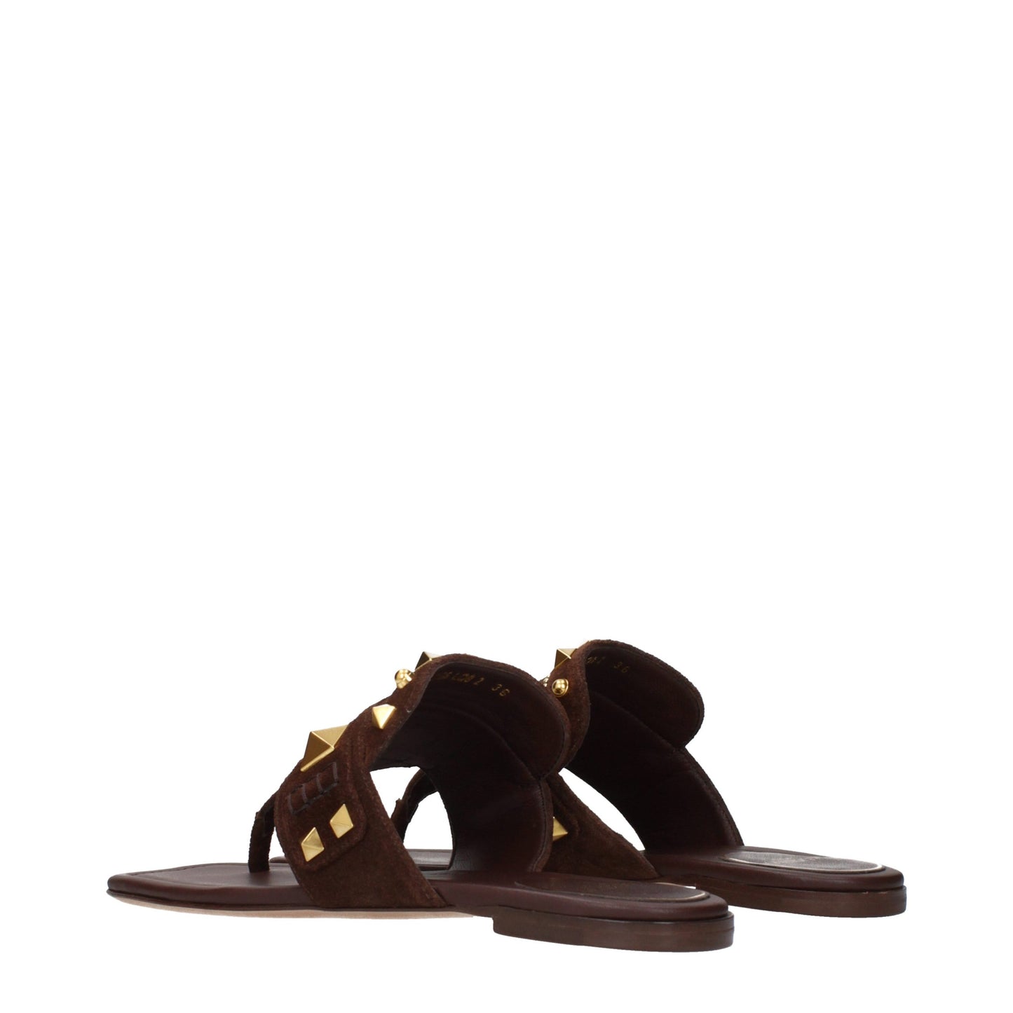 Brown Leather Flip-Flop Sandals