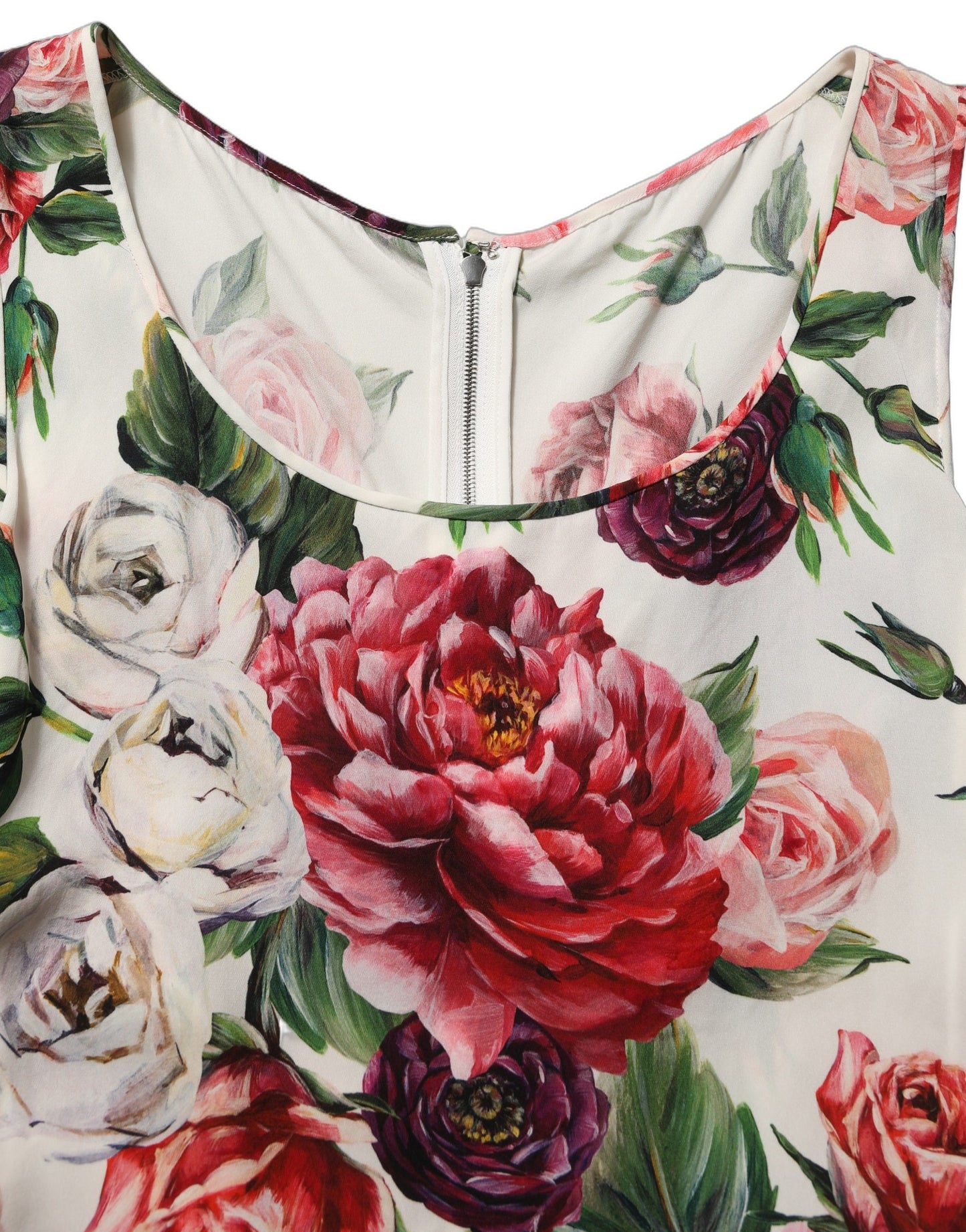 White Floral Sheath Sleeveless Mini Dress