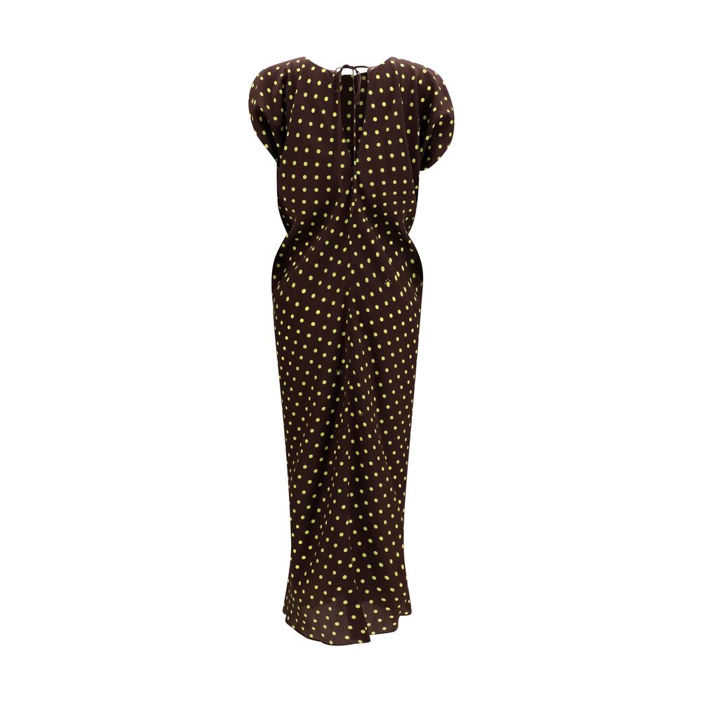 Brown Silk Casual Dress
