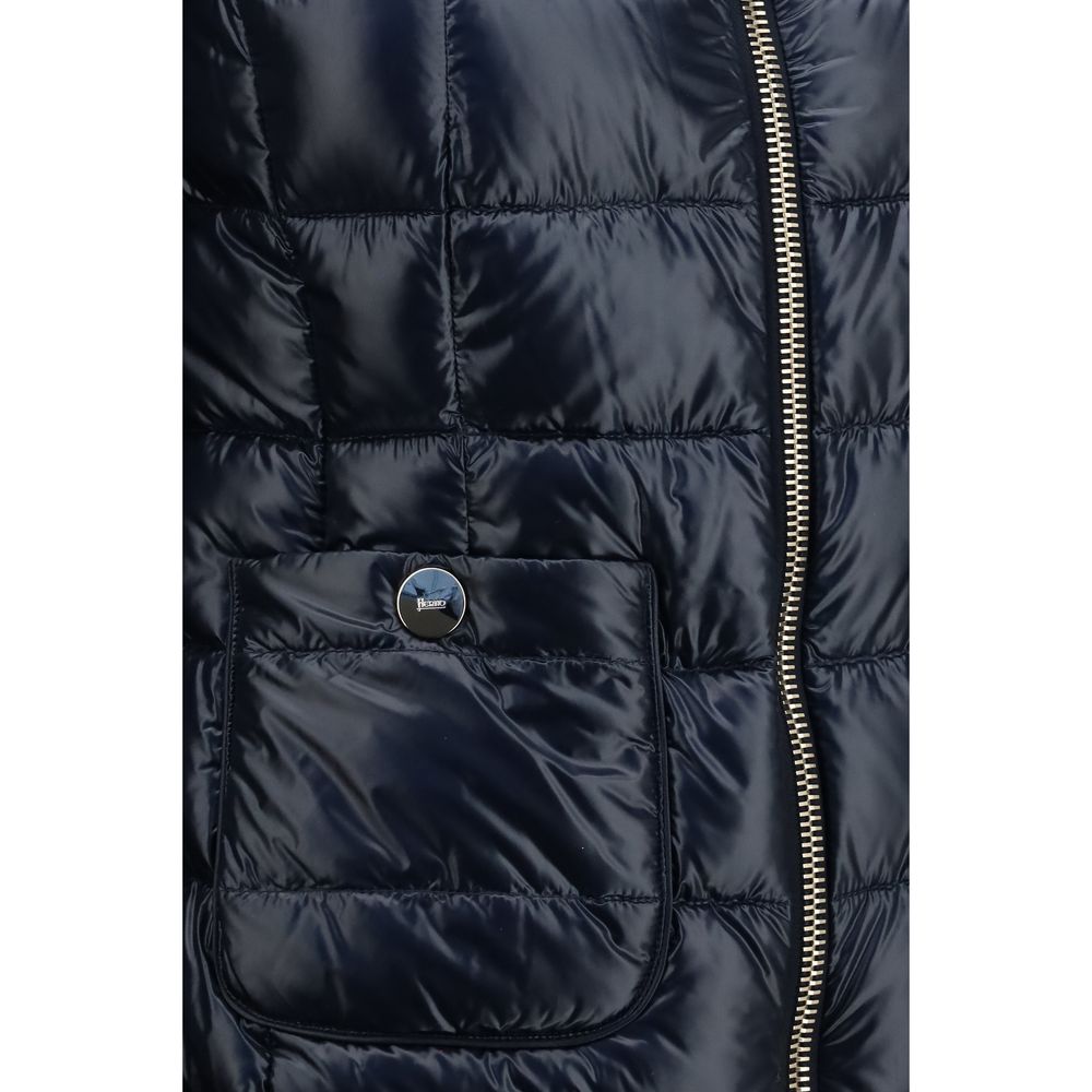Blue Polyamide Full-Length Jacket
