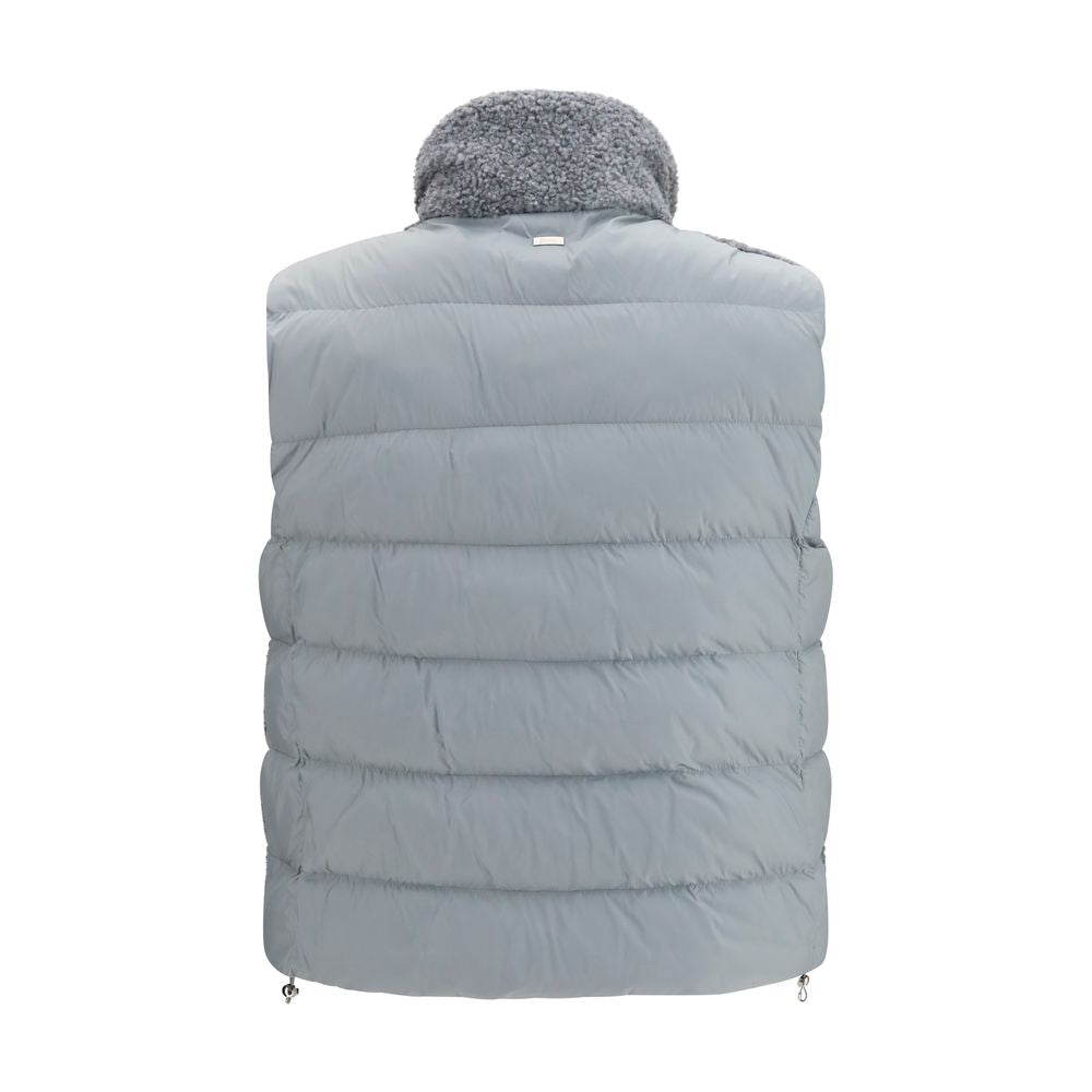 Gray Polyester Sleeveless Jacket