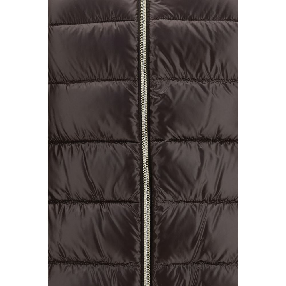 Brown Polyamide Full-Length Jacket