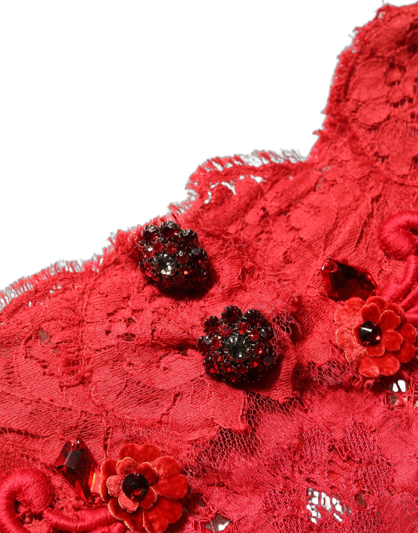 Red Embellished Mermaid Long Gown Dress