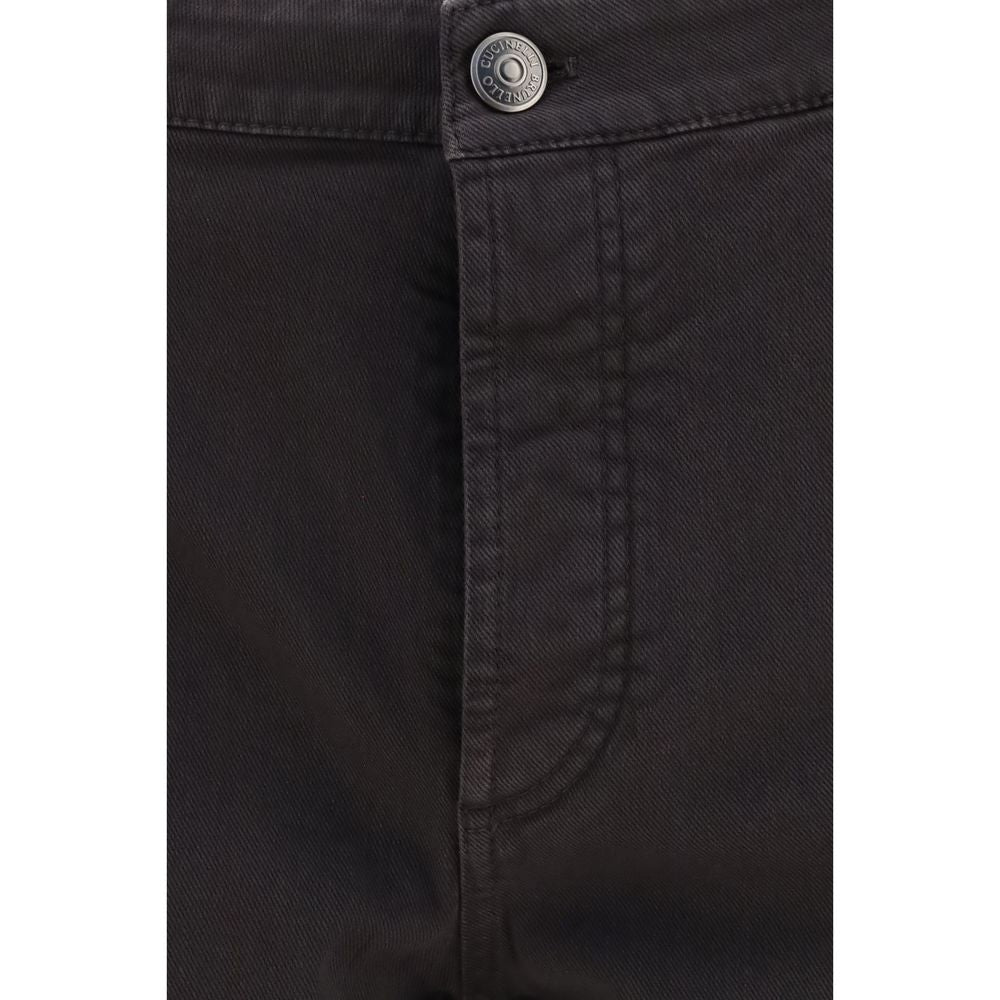 Brown Cotton Relaxed Fit Jeans